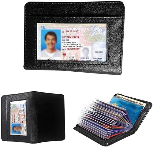 Miniatura 2 de Paddsun Cartera con 36 ranuras para tarjetas de crédito cartera de cuero con bloqueo RFID para hombres y mujeres con cremallera gran capacidad de