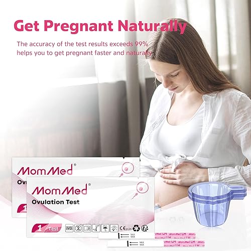 Miniatura 6 de MomMed Tiras de prueba de ovulación, kit de predictor de ovulación de 50 LH con 50 tazas de colección, seguimiento preciso de la prueba