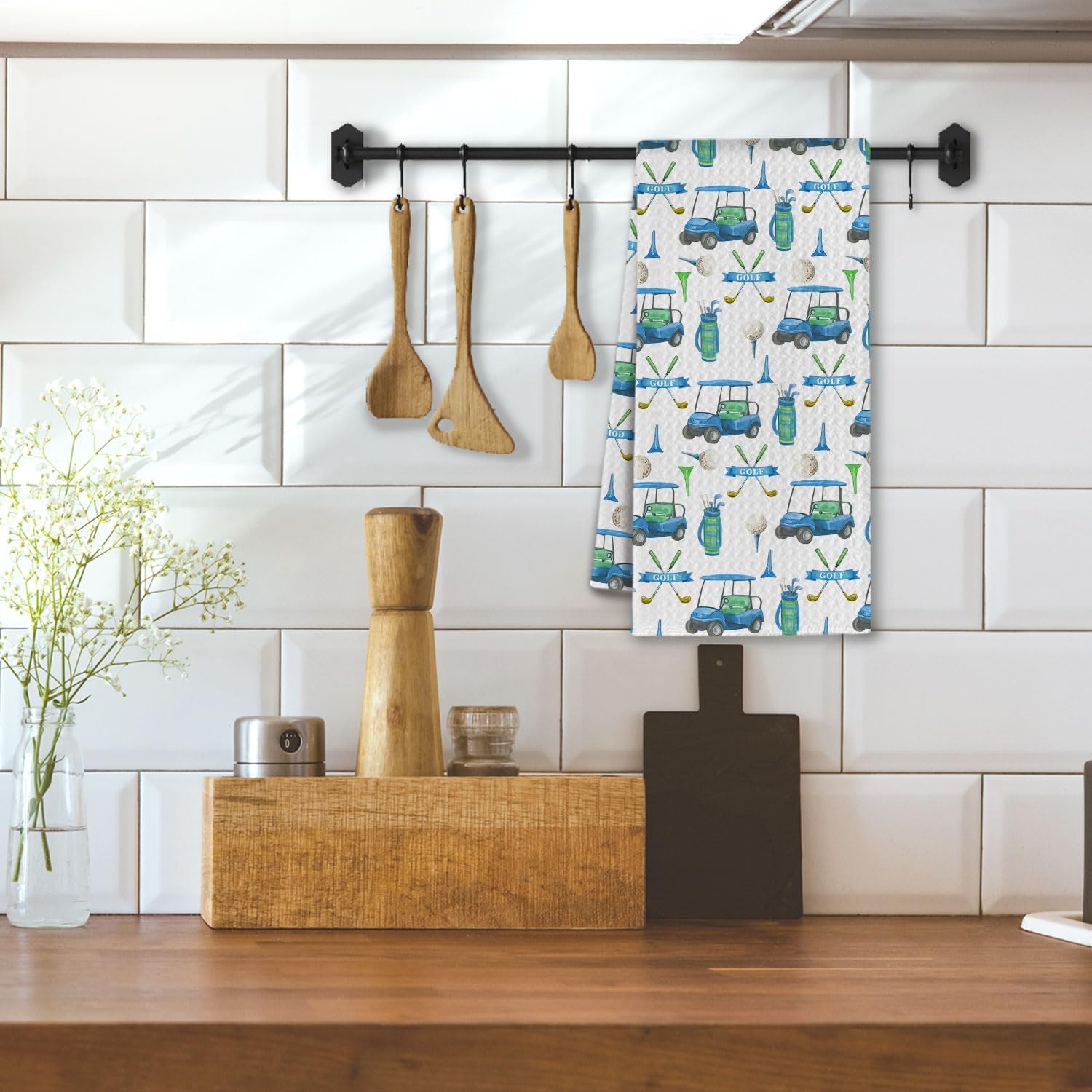 Golfer Gifts Kitchen Towels, Golf Lover Gifts for Women Men Dish Tea Towels for Kitchen Decor, Golfing Gift Decorative Hand Towel for Bathroom, 16x24 Inches - Image 2