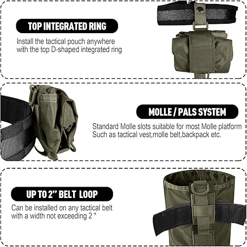 Miniatura 3 de Bolsa de volcado para cinturón táctico Molle Mag, enrollable, plegable, herramienta de revista, bolsa de almacenamiento de cintura.