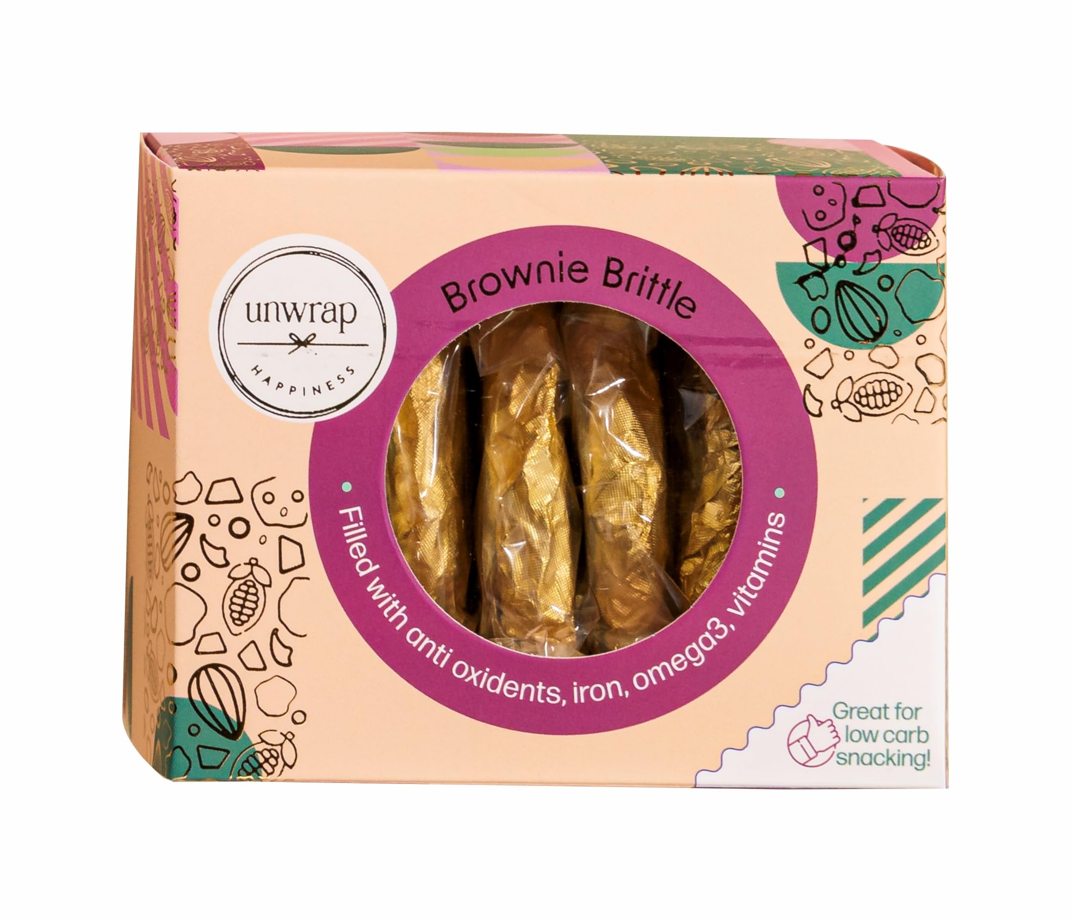 Unwrap Happiness Brownie Brittle| Chocolate Dipped Dry Fruits | Gift for guru Purnima | Chocolate Coated Brownie Butter Cookie | Any Time Snack | Appropriate Gift For Kids |125 Grams 2