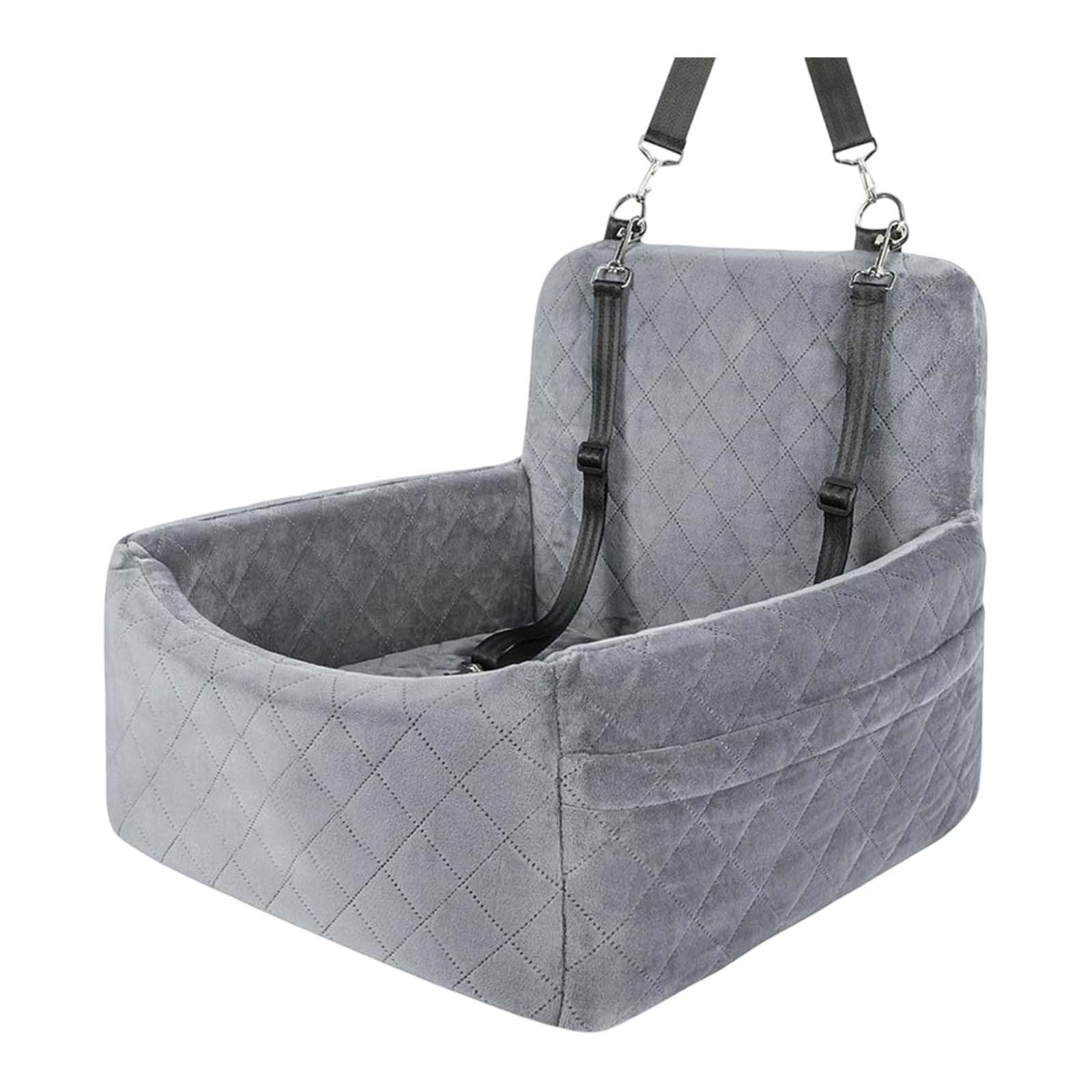 Dog Car Seat Up To 35lbs For Medium Sized Dog With A Storage Pocket Fully Detachable And Washable Pet Car Seat Soft (Grey)