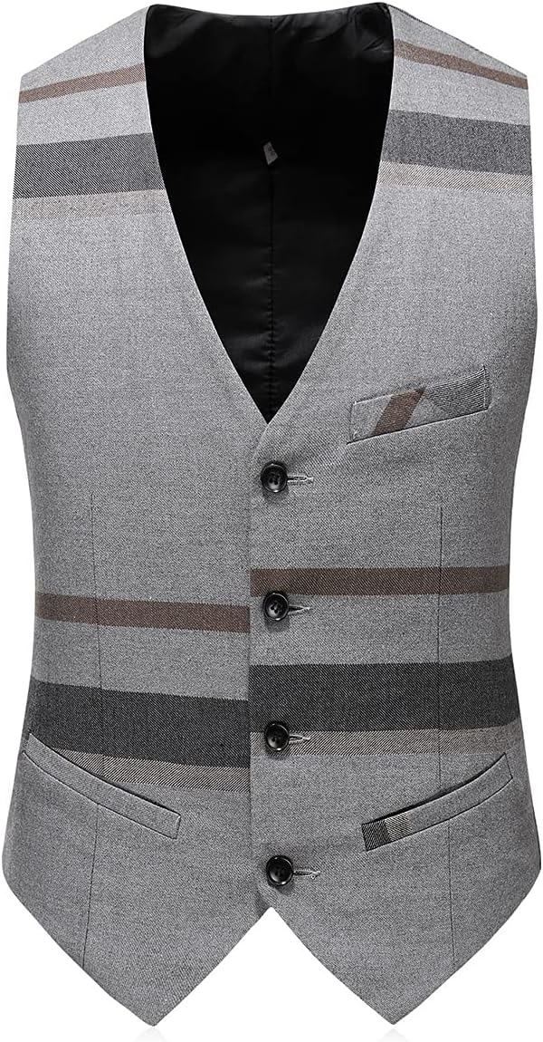 Mens Suits 3 Piece Check Plaid Suit Single Breasted One Button Jackets Formal Dress Party Prom Tuxedo Suits Blazer Set - Image 5