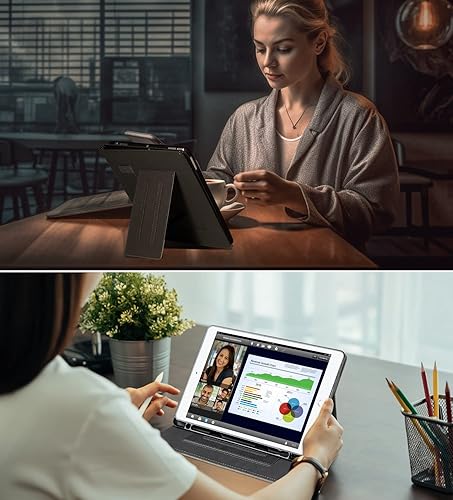 Miniatura 8 de Anpredo Funda para iPad de 56 generación de 9.7 pulgadas con portalápices encendido automáticoapagado automático, correa de mano elástica, soporte