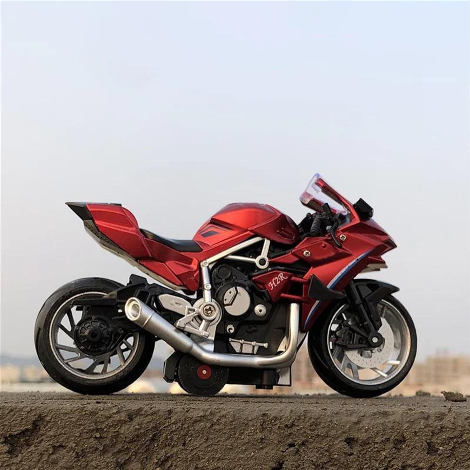 SEYXF Motorbike Toy 1/12 Motorcycle Simulation Diecast Model Collection Birthday Present for Kawasaki Ninja H2R(Red Foam Box)