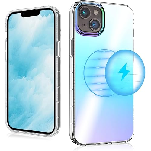 MYBAT PRO Magnetic Slim Discolour Case for iPhone 14 Case 6.1 inch, Compatible with MagSafe, Stylish Dazzle Color Mood Series Military Grade Drop Shockproof Non-Yellowing, Blue Reflection
