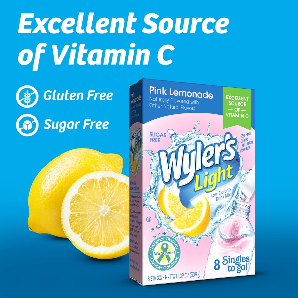 Wyler's Light Pink Lemonade Singles To Go Drink Mix - 8 CT, Pack of 4 image 5