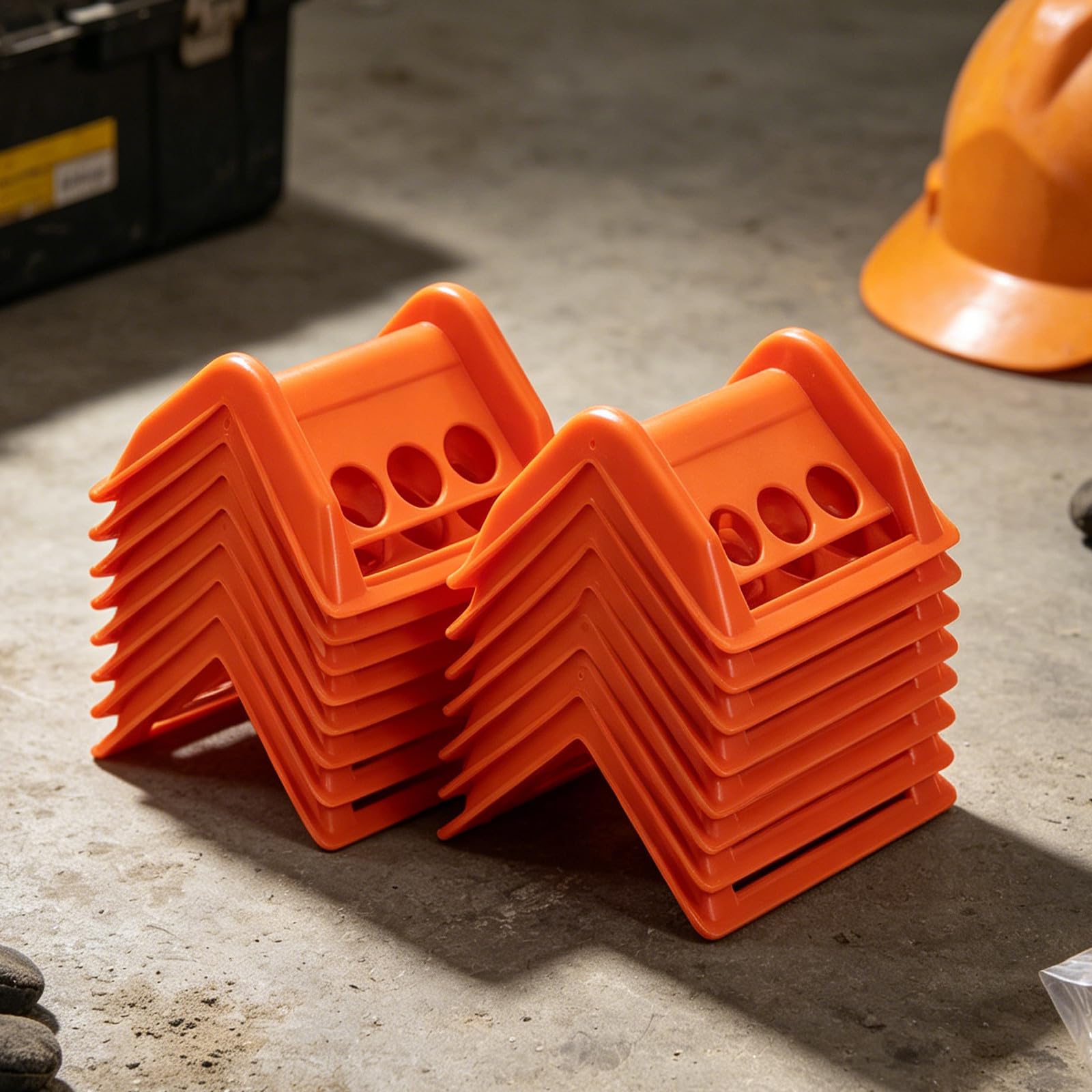 Zerodeko Lot de 20 protections d'angle pour sangles d'arrimage de plateau, 14,8 x 12 x 8 cm, protection des bords en plastique orange pour le chargement et le transport de marchandises sur