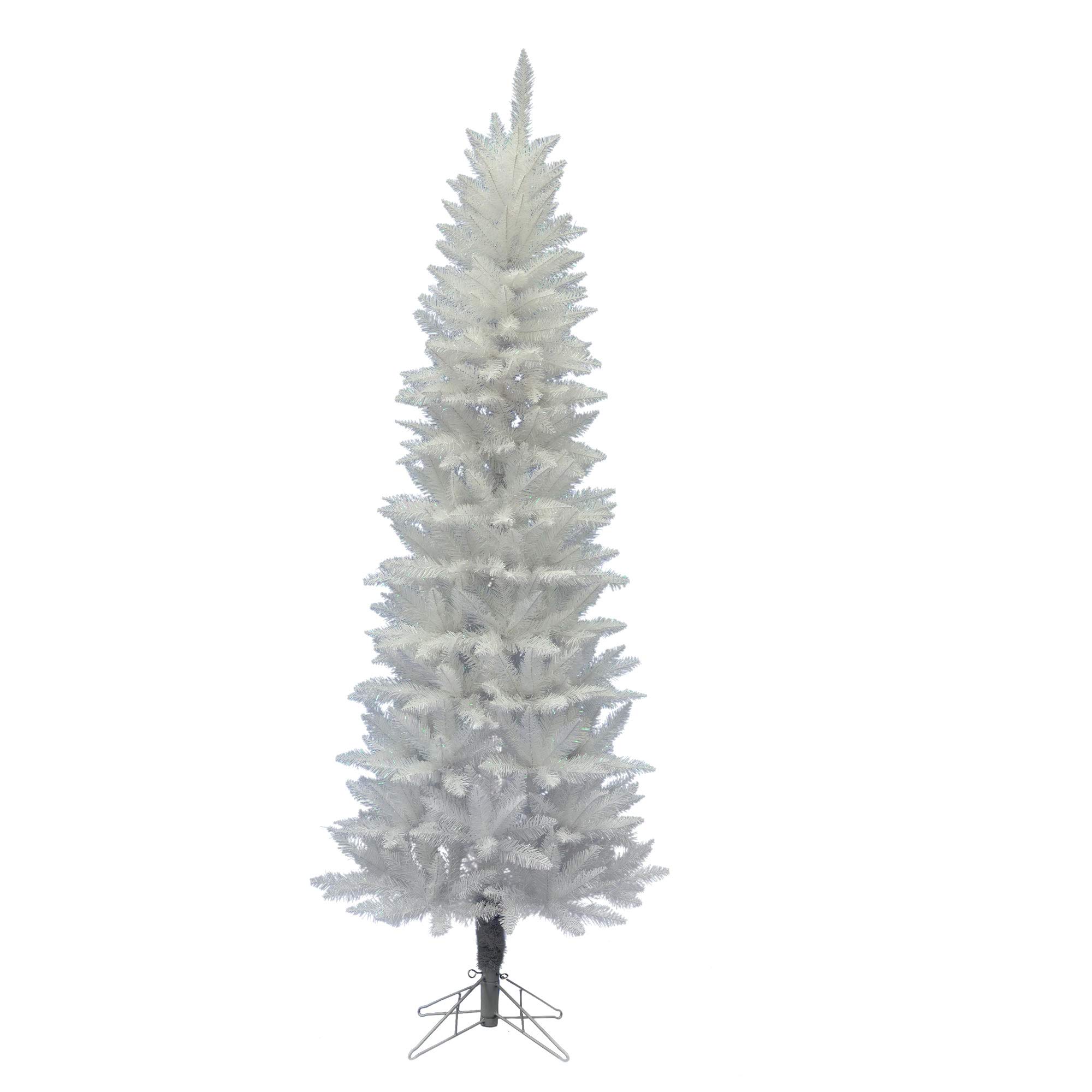 Vickerman 6' Sparkle White Spruce Pencil Artificial Christmas Tree, Unlit - Faux Spruce Christmas Tree - Seasonal Indoor Home Decor