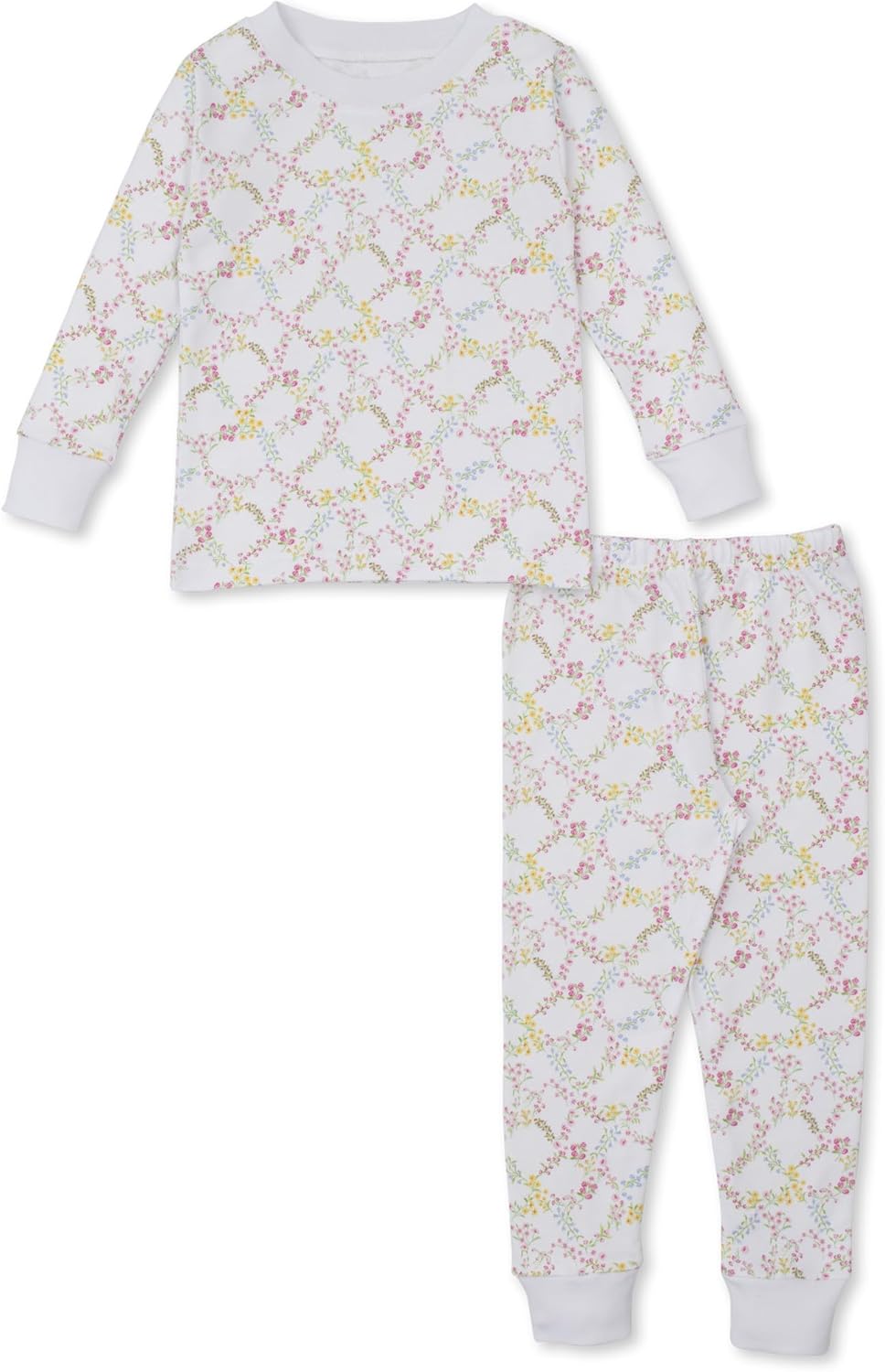 Kissy Kissy Baby Girl Infant Garden Trellis Print Long Pajamas Set