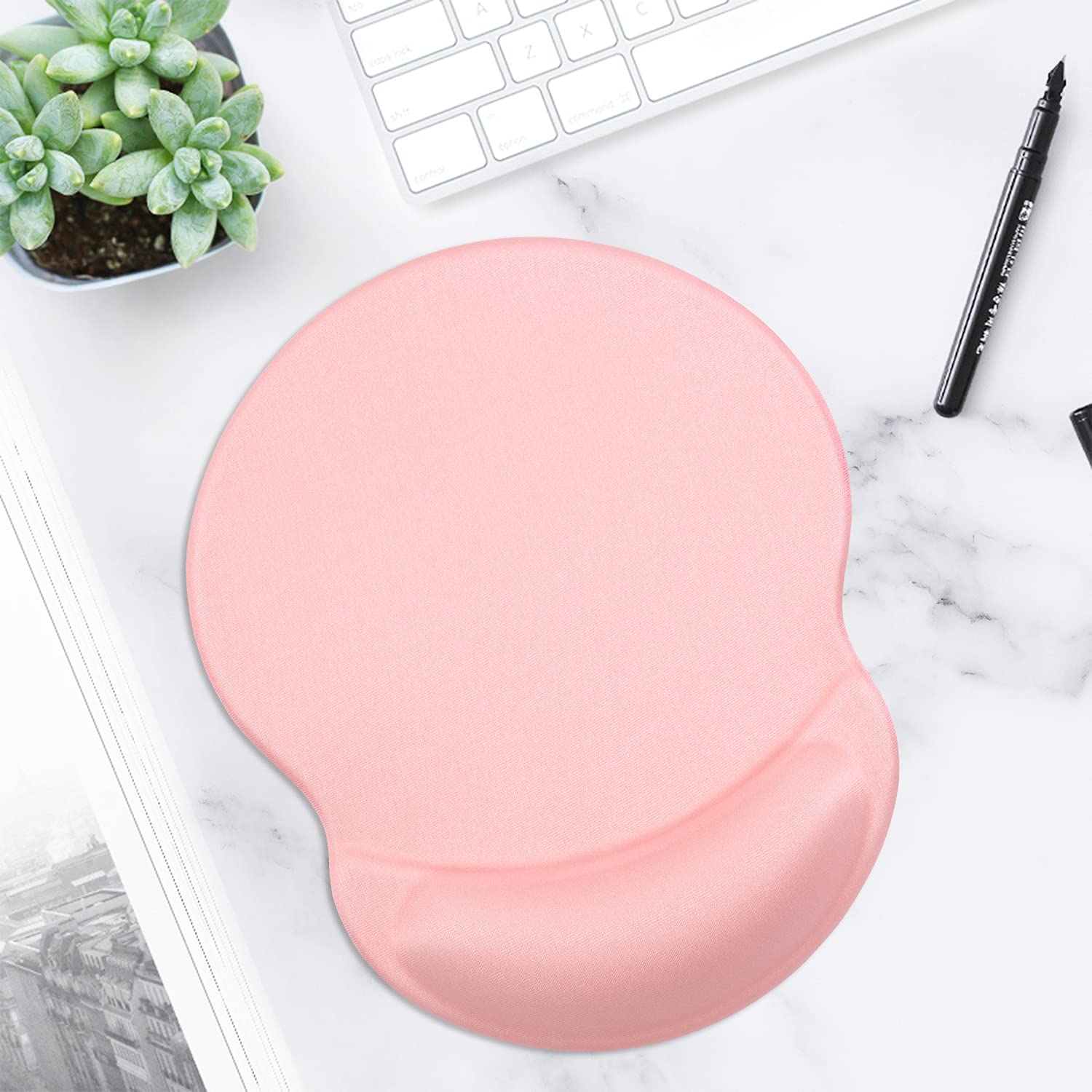eyscar MPH-1654 - Tappetino per mouse ergonomico con supporto per il polso, in memory foam, leggero, antiscivolo, per ufficio, giochi, computer, laptop e Mac