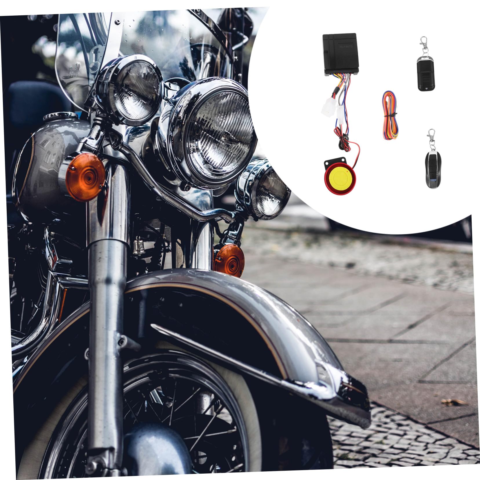 POPETPOP Kit Allarme Antifurto per Moto con Avviamento Remoto e Sensore di Vibrazione ad Alta Sensibilità, Installazione Facile