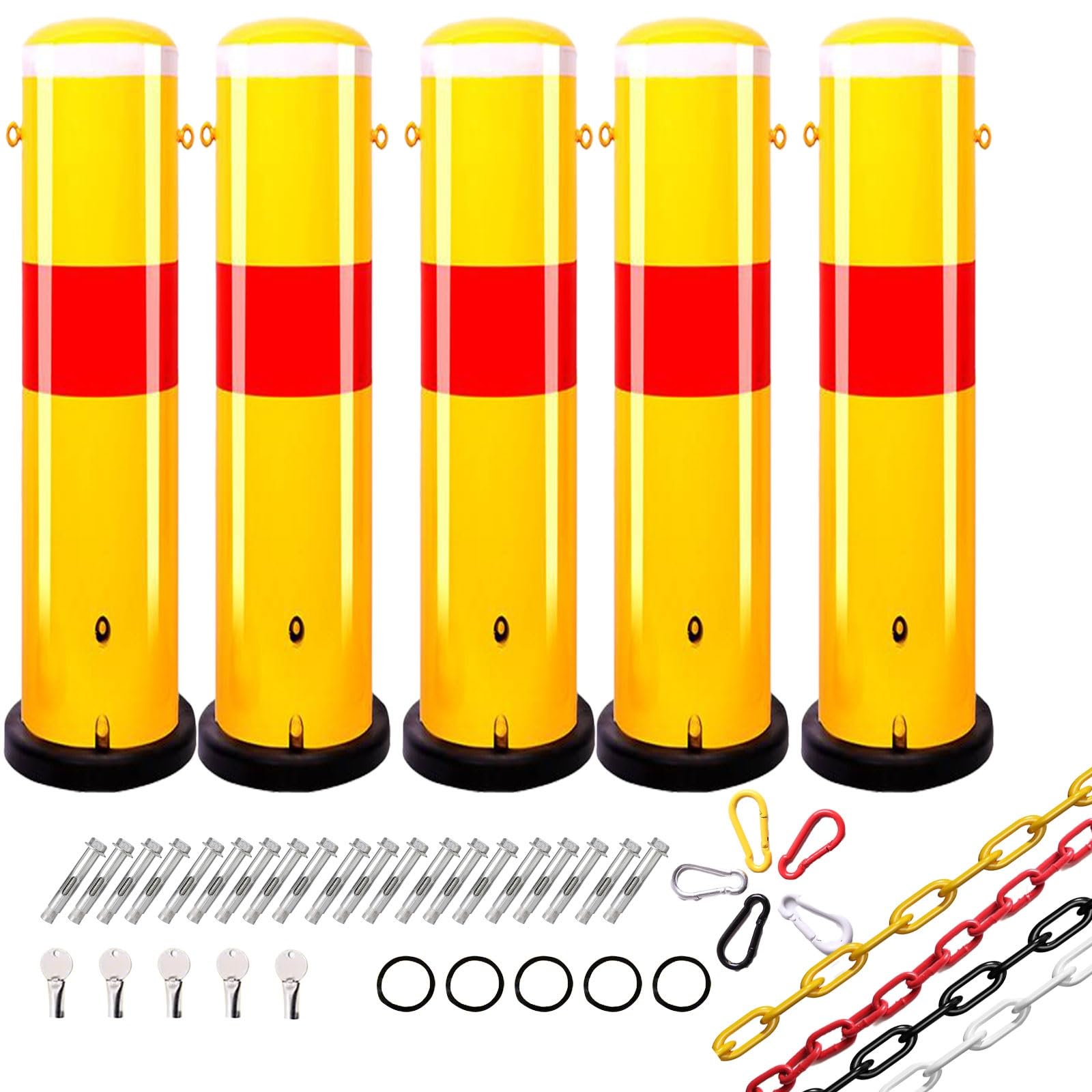 GTHTUHFD High Visibility Traffic Cone Delineator Post - 5 To 30 Pcs Reflective Security Barrier For Driveways And Parking Lots,5pcs