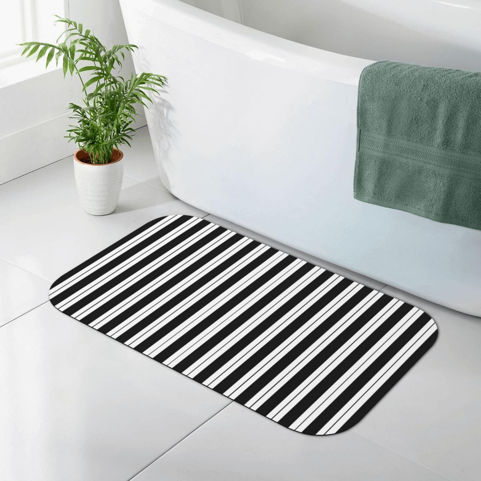 Tapis de bain séchage rapide antidérapant en diatomée douce 80x50cm