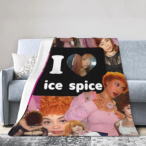 Miniatura 9 de Manta de rapero sobre hielo, suave y cálida, manta ligera de franela de vellón para el hogar, cama, sofá, 80 x 60 pulgadas