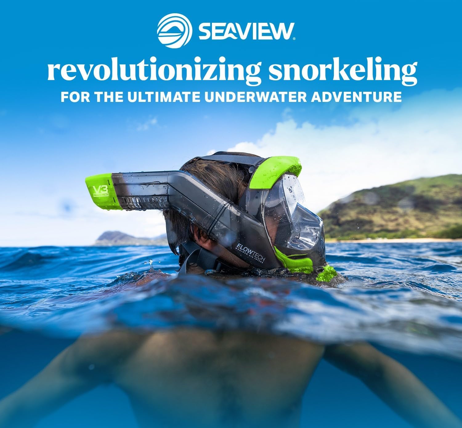 Seaview 180 V3 Full Face Snorkel Mask Adult- The V3 is The Perfect Snorkeling Gear for Adults- Snorkel Mask with 180 Panoramic Viewing and Up to 600% Easier Breathing- Patented Flowtech Air Intake - Image 6