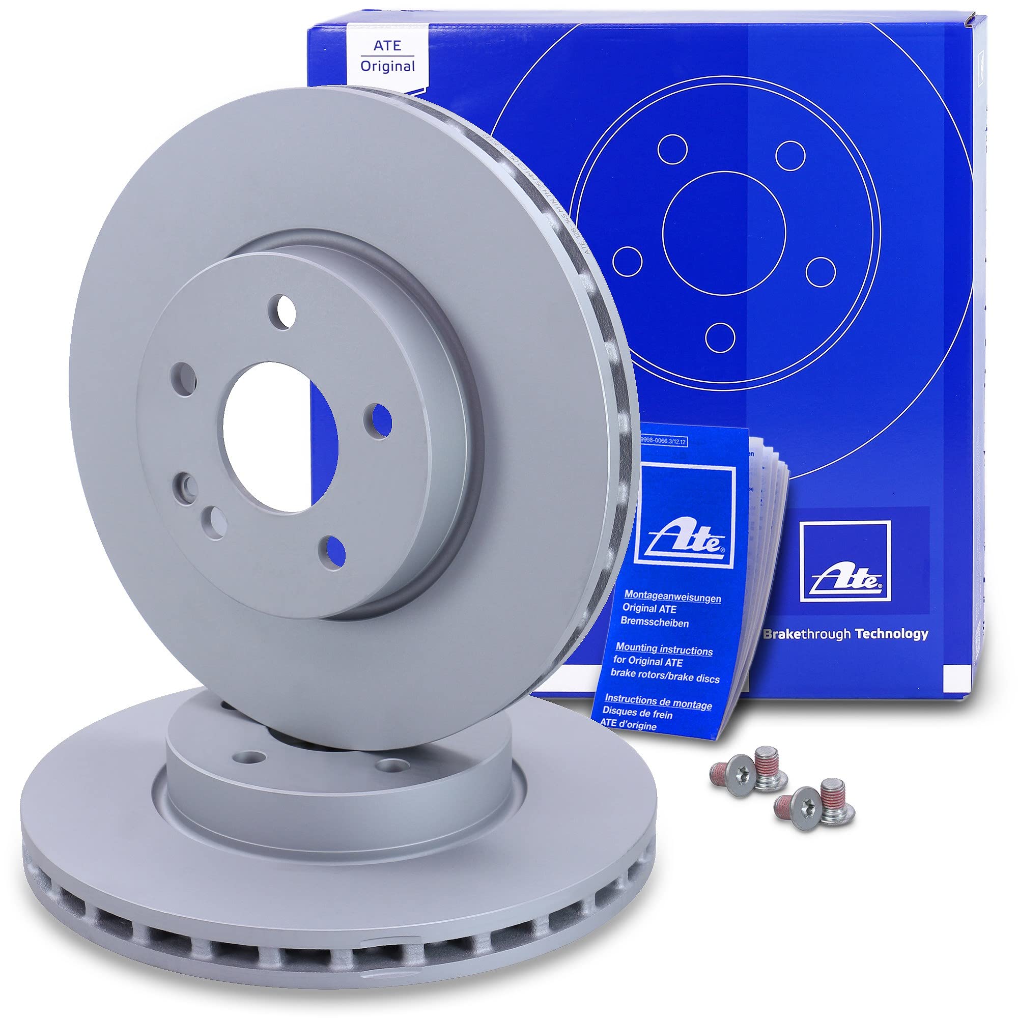 ATE Bremsenset Vorderachse inkl. Bremsscheiben vorne Ø 300 mm belüftet und Bremsbeläge vorne + Warnkontakt Kompatibel mit MERCEDES MARCO POLO (W447), VIANO (W639), VITO/MIXTO (W639, W447)