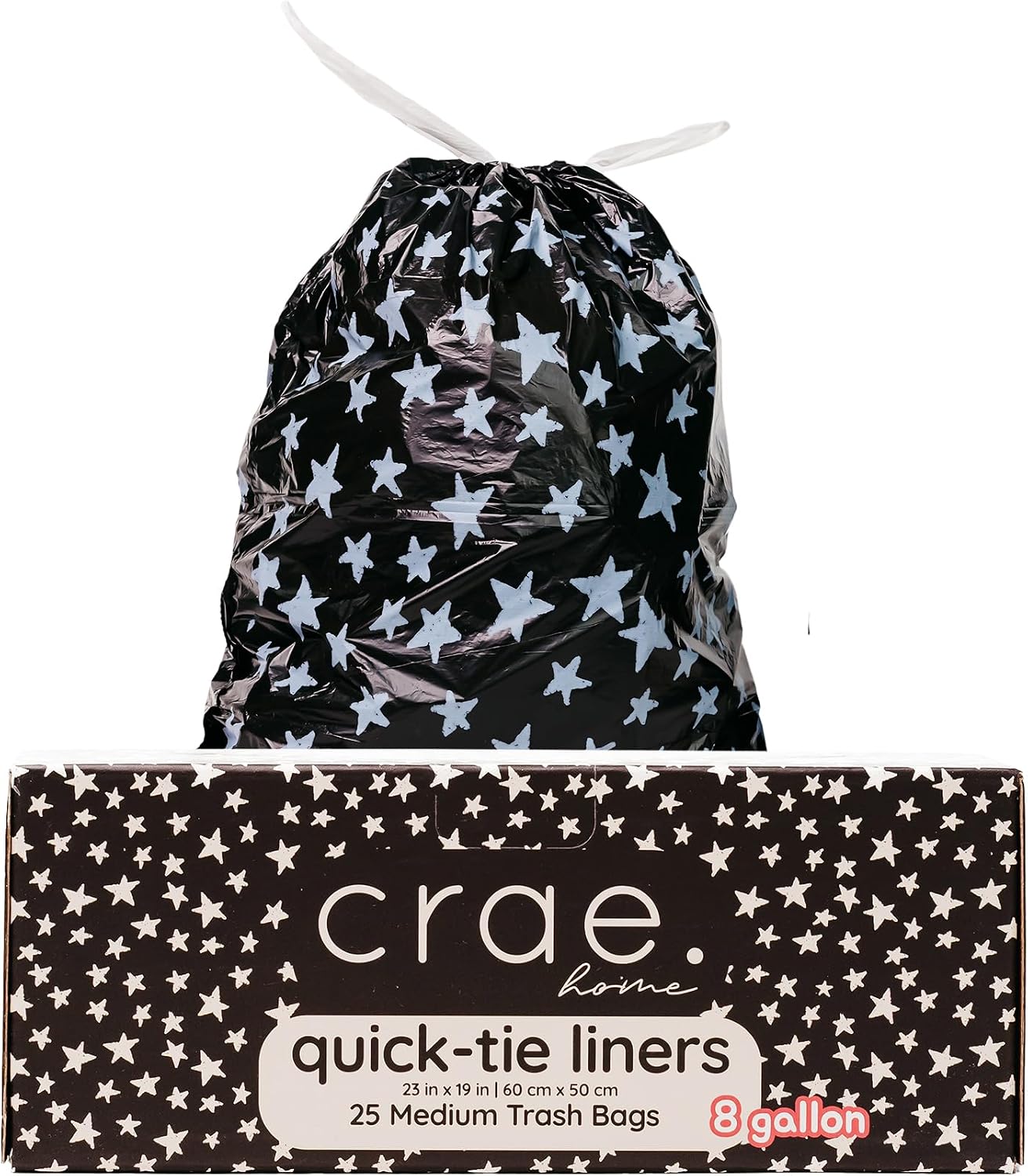 Crae Home Into The Stars Trash Liners, Medium Trash Bags 8 Gallon