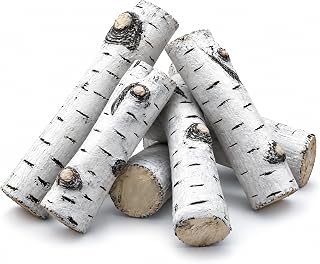 QuliMetal Ceramic White Birch Logs 17.7-Inch