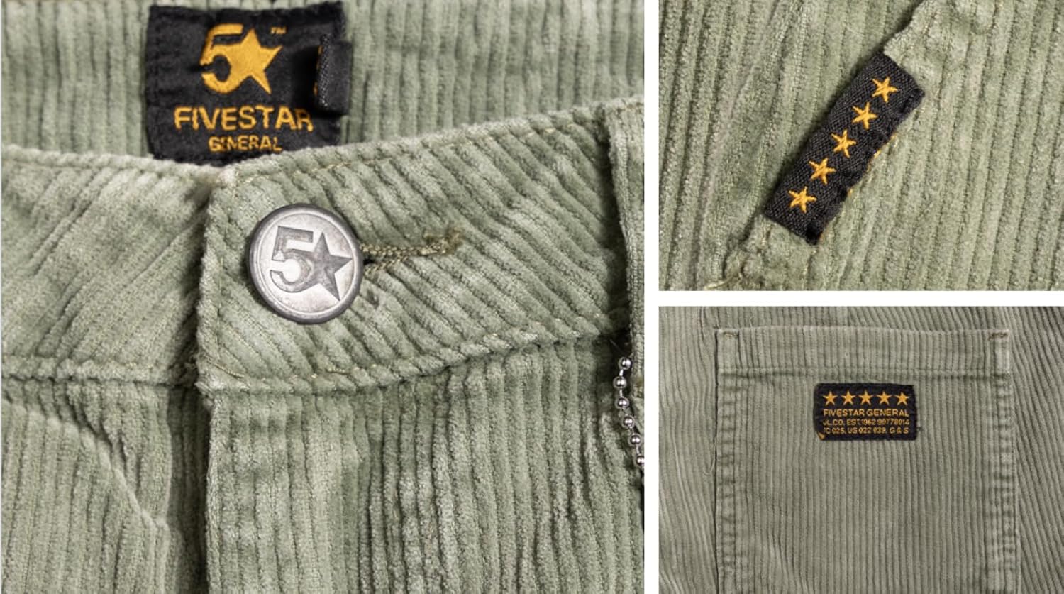 FIVESTAR GENERAL Women's Carpenter Cargo Corduroy Pant, Low-Rise, Sits Below Waist, Button Closure with Zipper Fly
