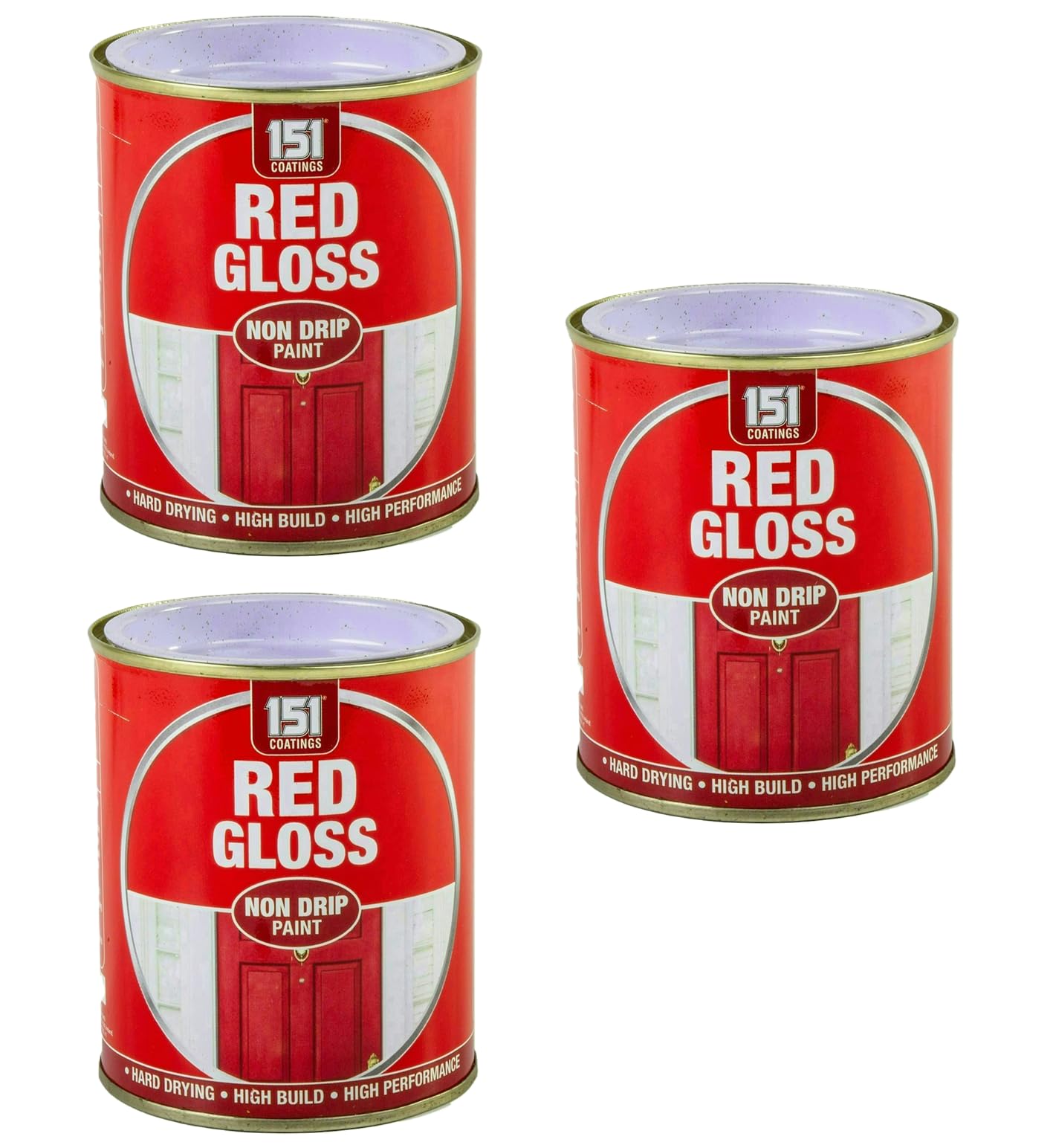 VARNOX, Red Gloss Non-Drip Paint 300ml – Hard-Drying, High-Performance Gloss with Durable Hard-Build Formula – Ideal for Wood, Metal & Concrete – Interior & Exterior Use (3PCS)