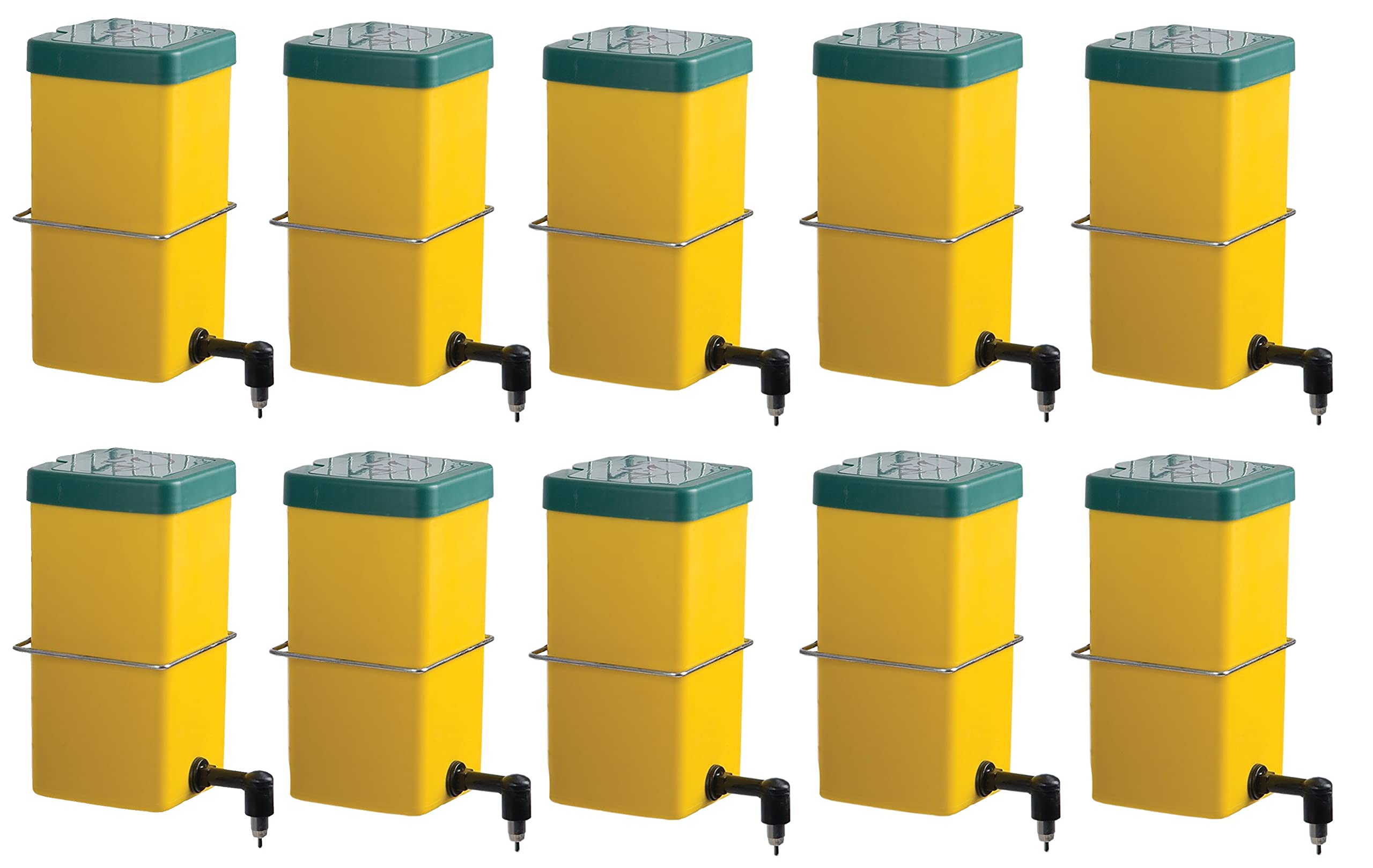 10 coniglio abbeveratoio Borraccia, Roditore abbeveratoio 1I, capezzoli Bevitore capezzoli 1L, Giallo