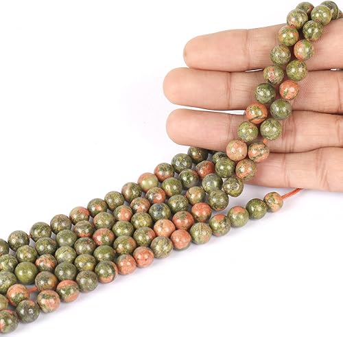 Miniatura 7 de GEMHUB Cuentas redondas sueltas de piedras preciosas naturales de 0.315 pulgadas para la fabricación de joyas, cuentas curativas de cristal para