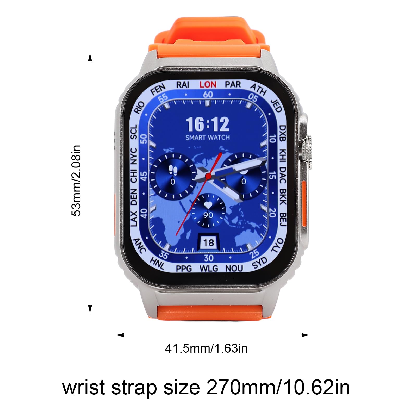 Cocoarm Smart .01 Pollici Touch Screen, Chiamata Bluetooth (ORANGE)