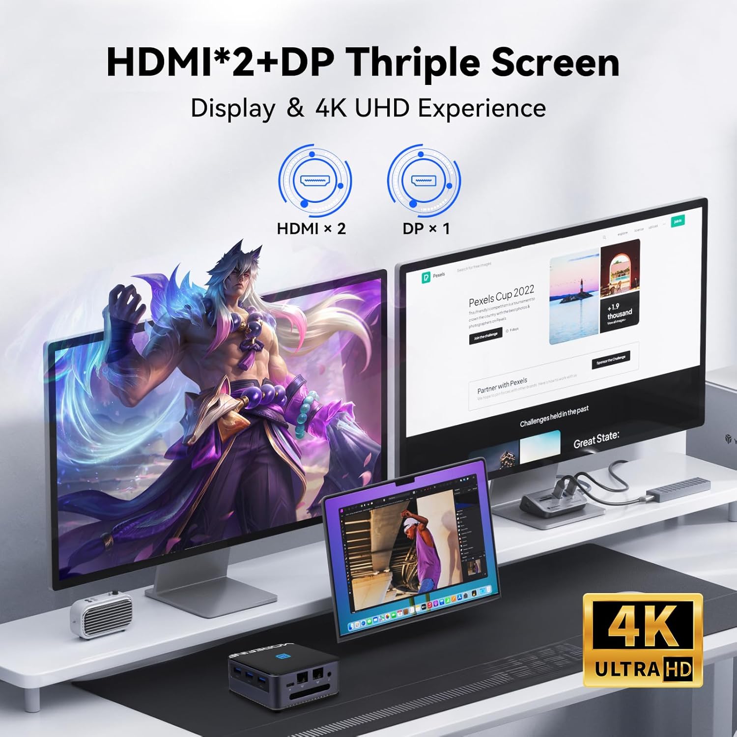 Triple display setup with MOREFINE M8S Mini PC