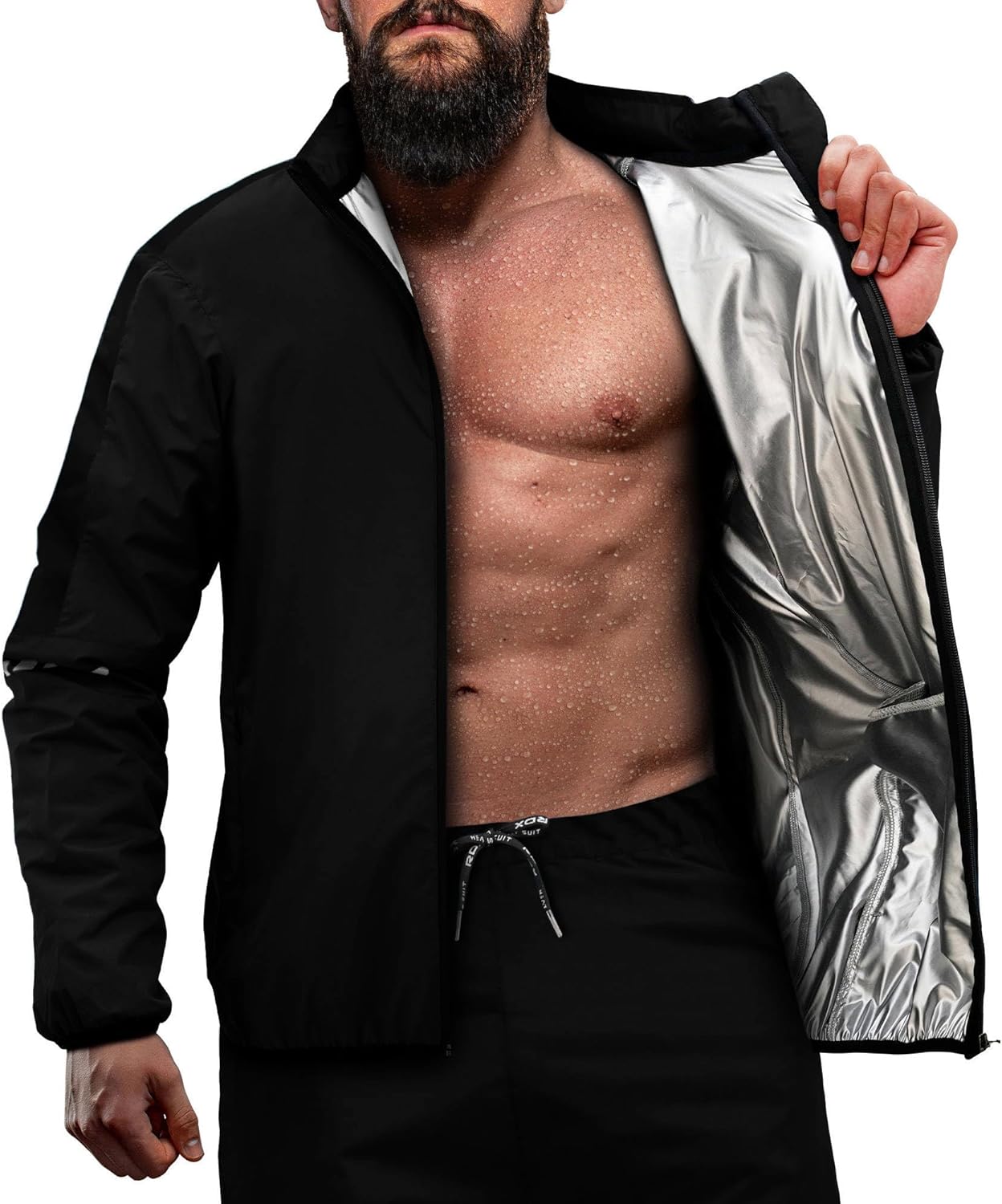 RDX Sauna Suit Full Body Heat Sweat Suit, Reach Oeko TEX 100 Certified, Anti Rip Long Sleeve Tracksuit Top Bottom