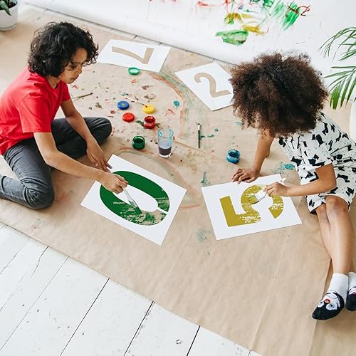 Miniatura 3 de Juego de plantillas de números grandes de 18 pulgadas, plantillas digitales de plástico reutilizables para plantillas de números de dirección de 0 a