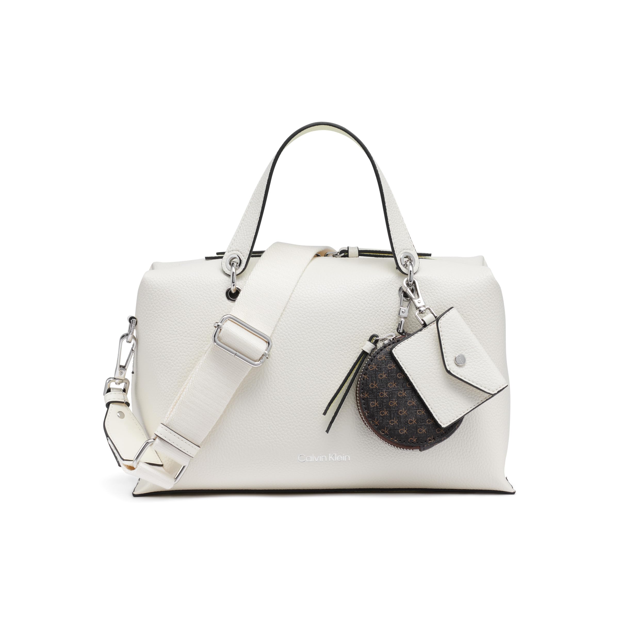 

                                                    Calvin Klein Cali Satchel, Cherub White/Endive, On