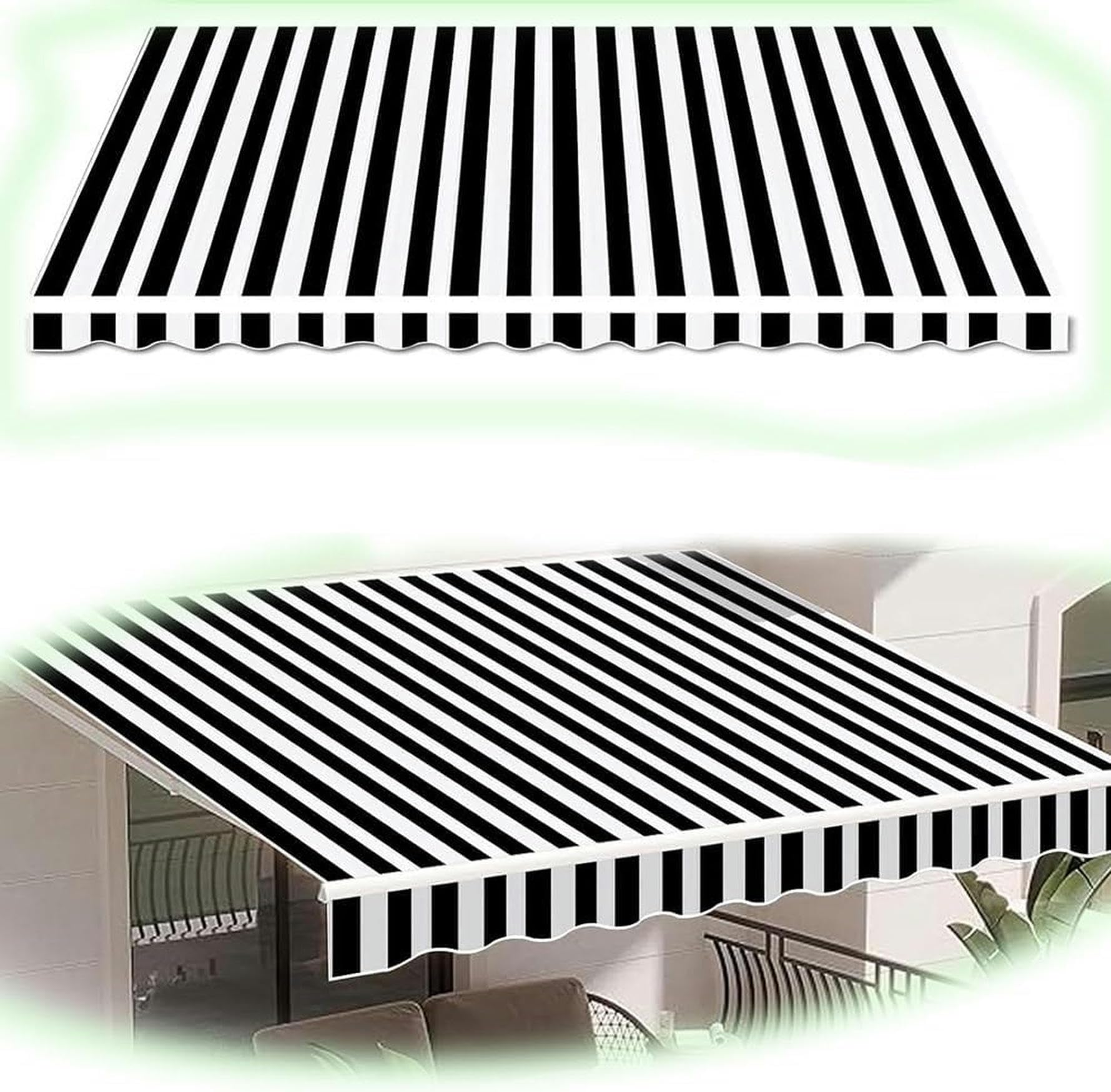 Lona de repuesto de toldo para exterior ventana y puertas en patio con rayas