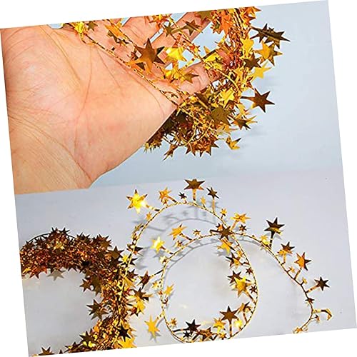 Miniatura 2 de FONDOTIN Guirnalda de estrellas de árbol de Navidad, guirnalda de oropel de estrellas, guirnalda de árbol de Navidad, coronas de oropel de Navidad,