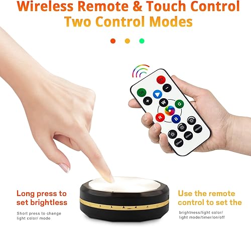 Miniatura 3 de Luces LED inalámbricas para debajo del gabinete intercambiables 16 colores, recargable por USB, sincronización y regulables