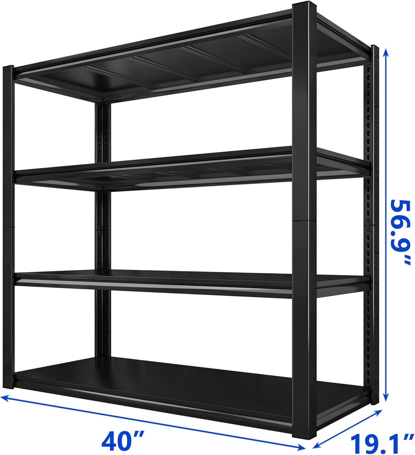 Raybee 40" W Storage Shelves 4 Tier Garage Shelving Heavy Duty Shelving 2000 LBS Adjustable Metal Shelving for Garage,Basement, Warehouse, 40" W x19 D x57 H