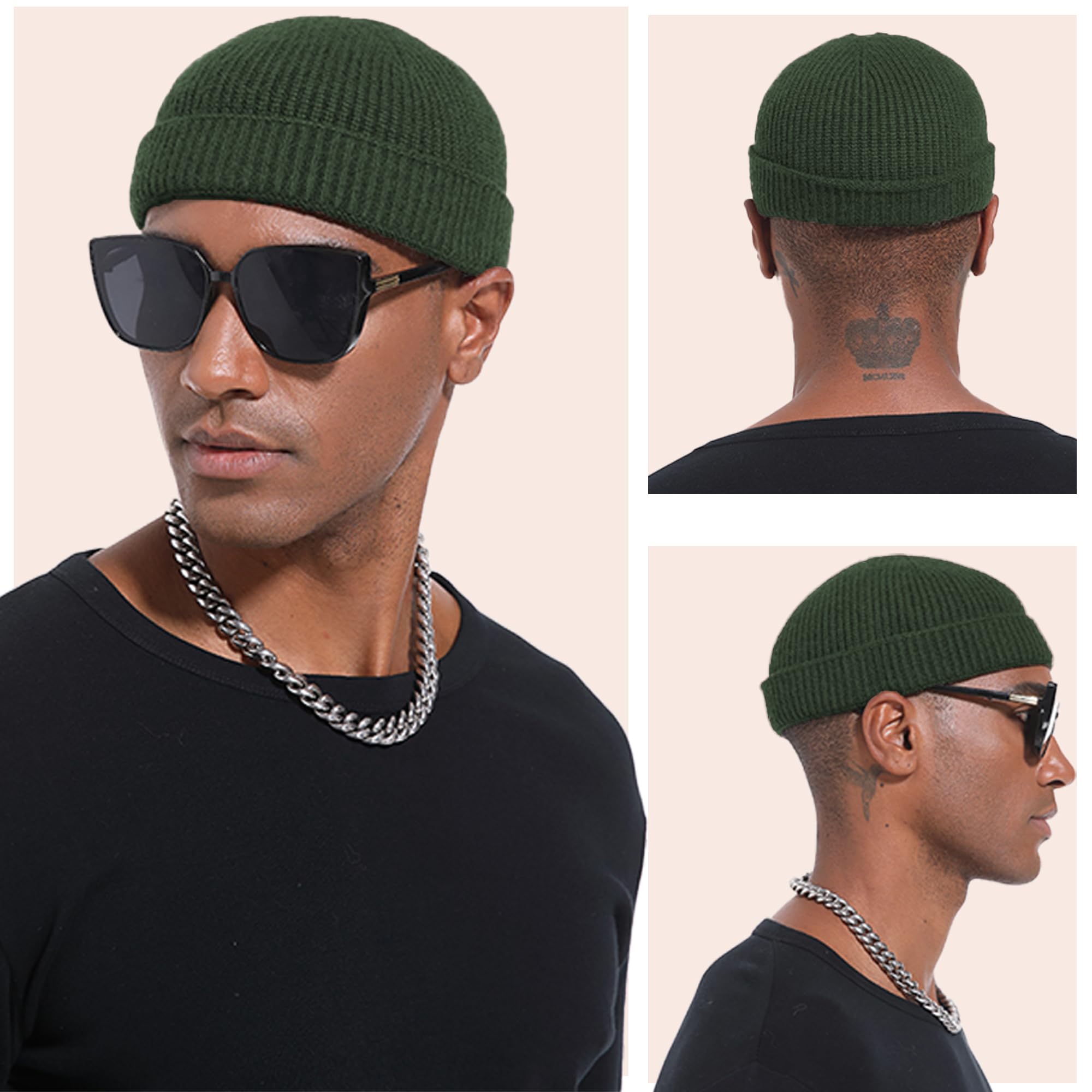 PHILIGHTS Fisherman Beanie Hat Watch Cap Thin Wool Mens Short Beanies Hats for Men Women Trawler Skull Caps