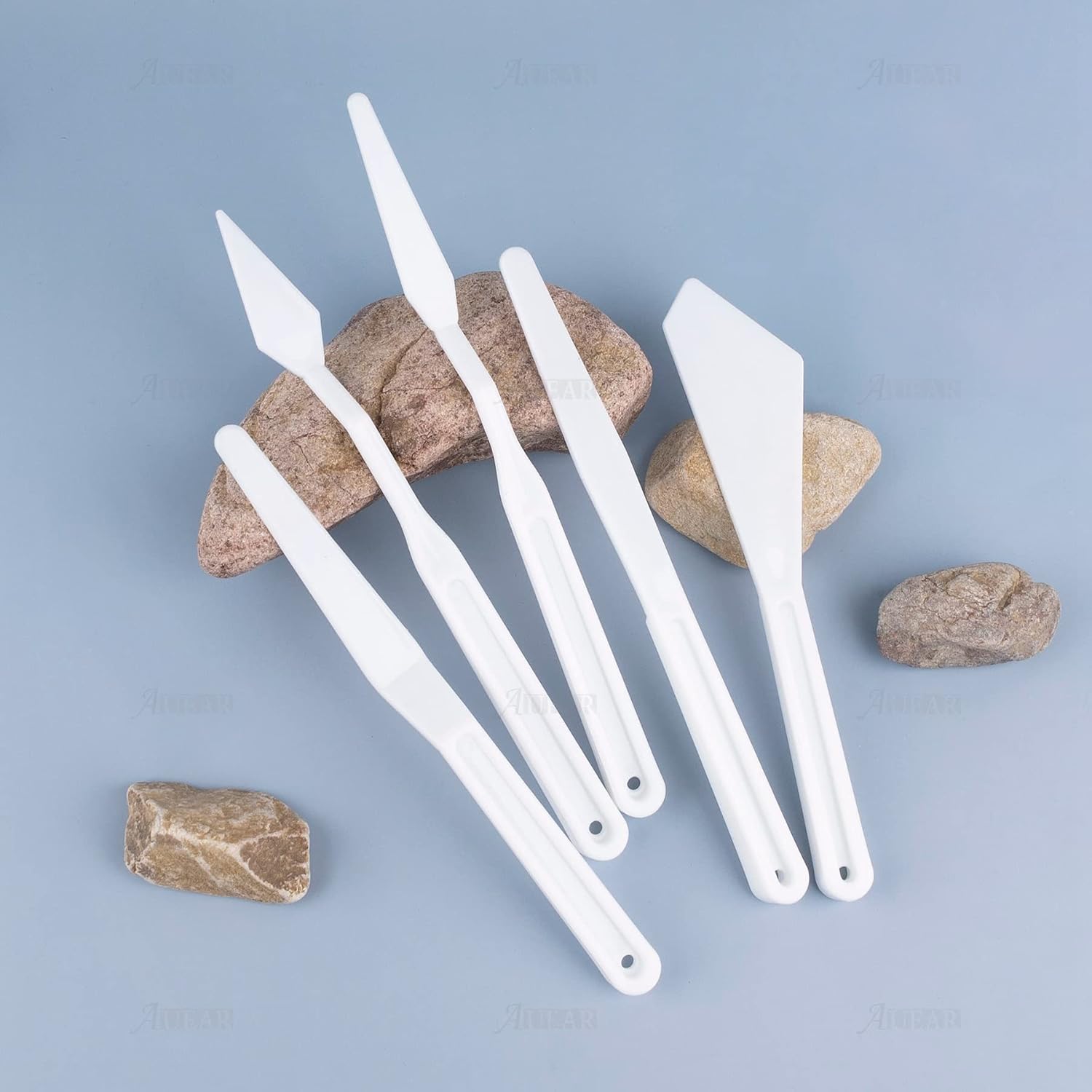 AUEAR 6 Sets 30 Pack Plastic Spatula Palette Knives, 5 for Oil Painting