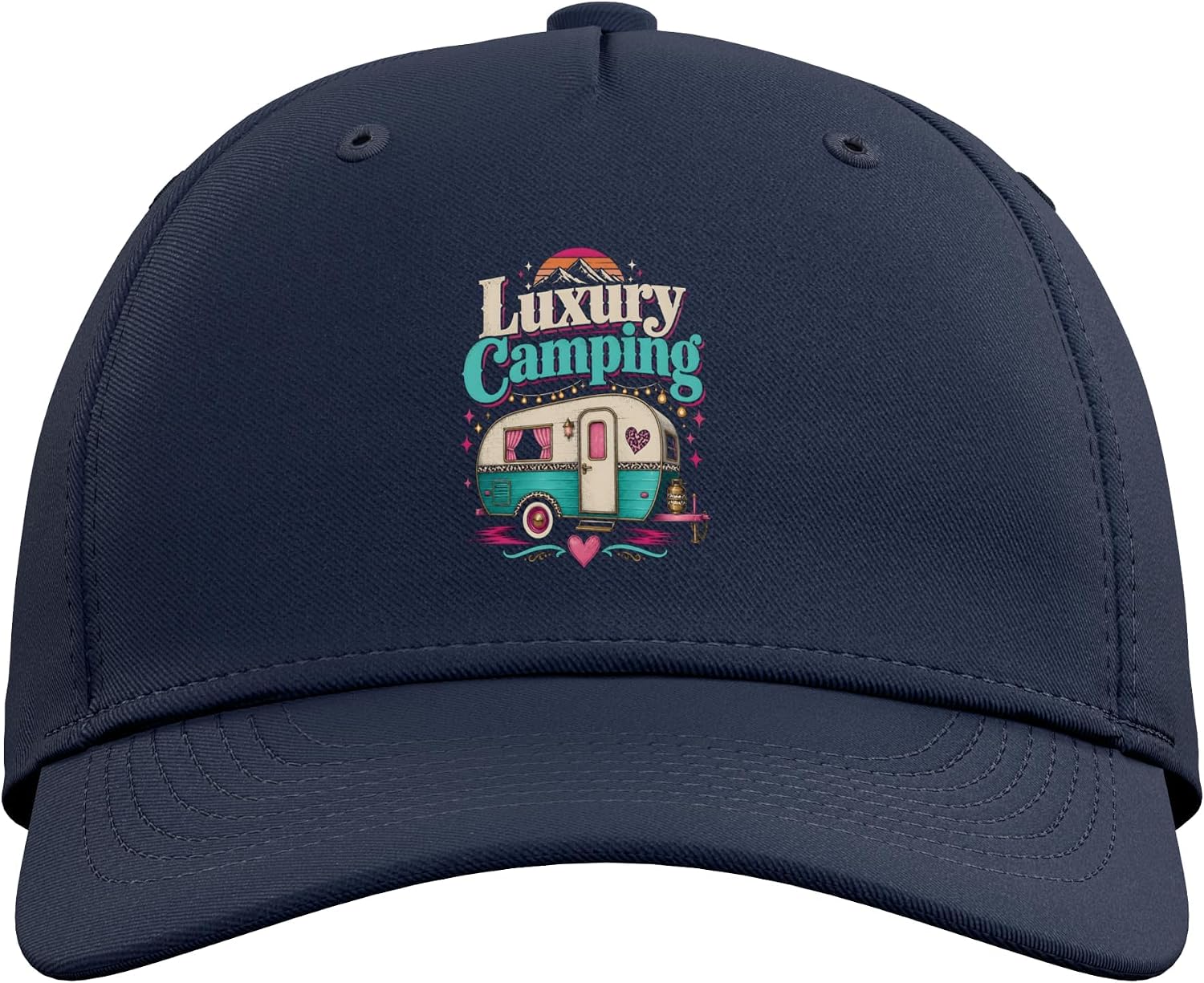 Luxury Camping Glamping Camper Retro Adjustable Baseball Hat image 2
