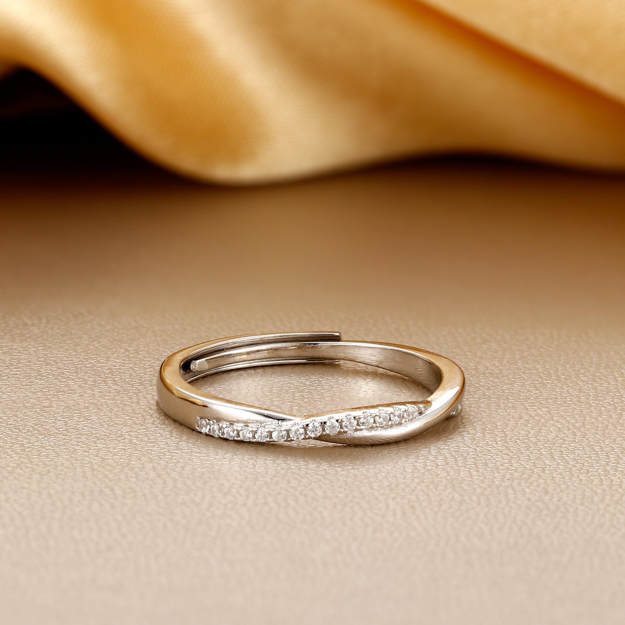 WBDWWTD KRFY 925 Sterling Silber Ring für Damen, verstellbar, Verlobung, Ewigkeitsringe, Damen, Zirkonia, Hochzeit, Versprechen, Daumenringe, Silberschmuck, Geschenke