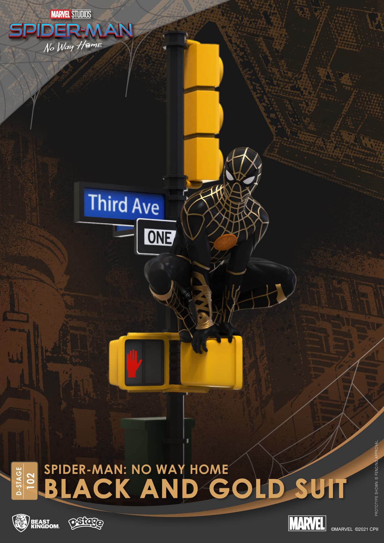 Beast Kingdom - Spider-Man No Way Home DS-102 Black & Gold Suit 6 Statue, Multicolor - Image 4