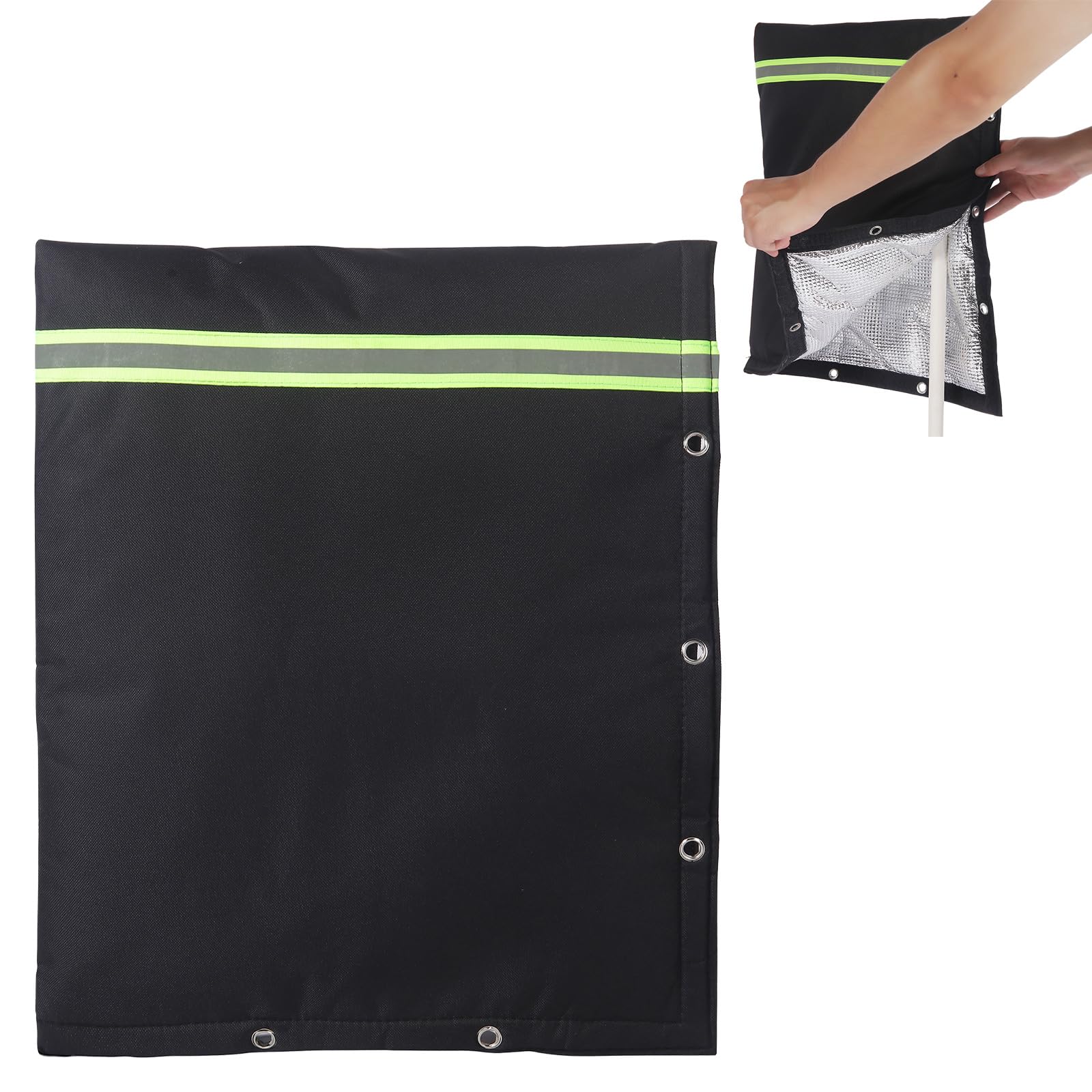 Backflow Preventer Insulation Cover, 30"X24" 5 Layers Outdoor Pipe Insulation Cover, 2 Way Opening Insulated Pouch for Winter Pipe Freeze Protection, Black 30"X24"