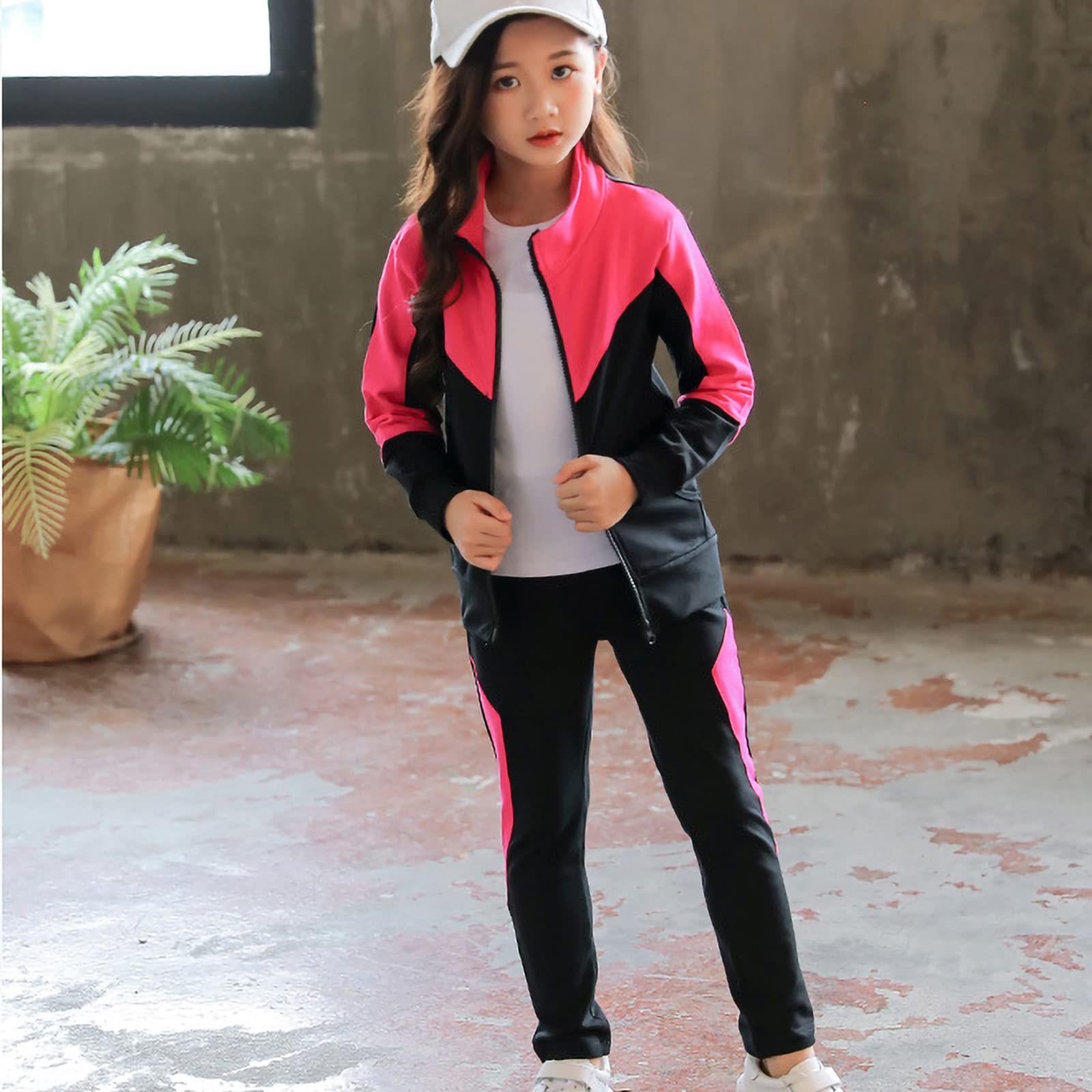 amropi Niña Chándal Deportivo Chaqueta y Joggers 2 Piezas Conjunto 3-10 años