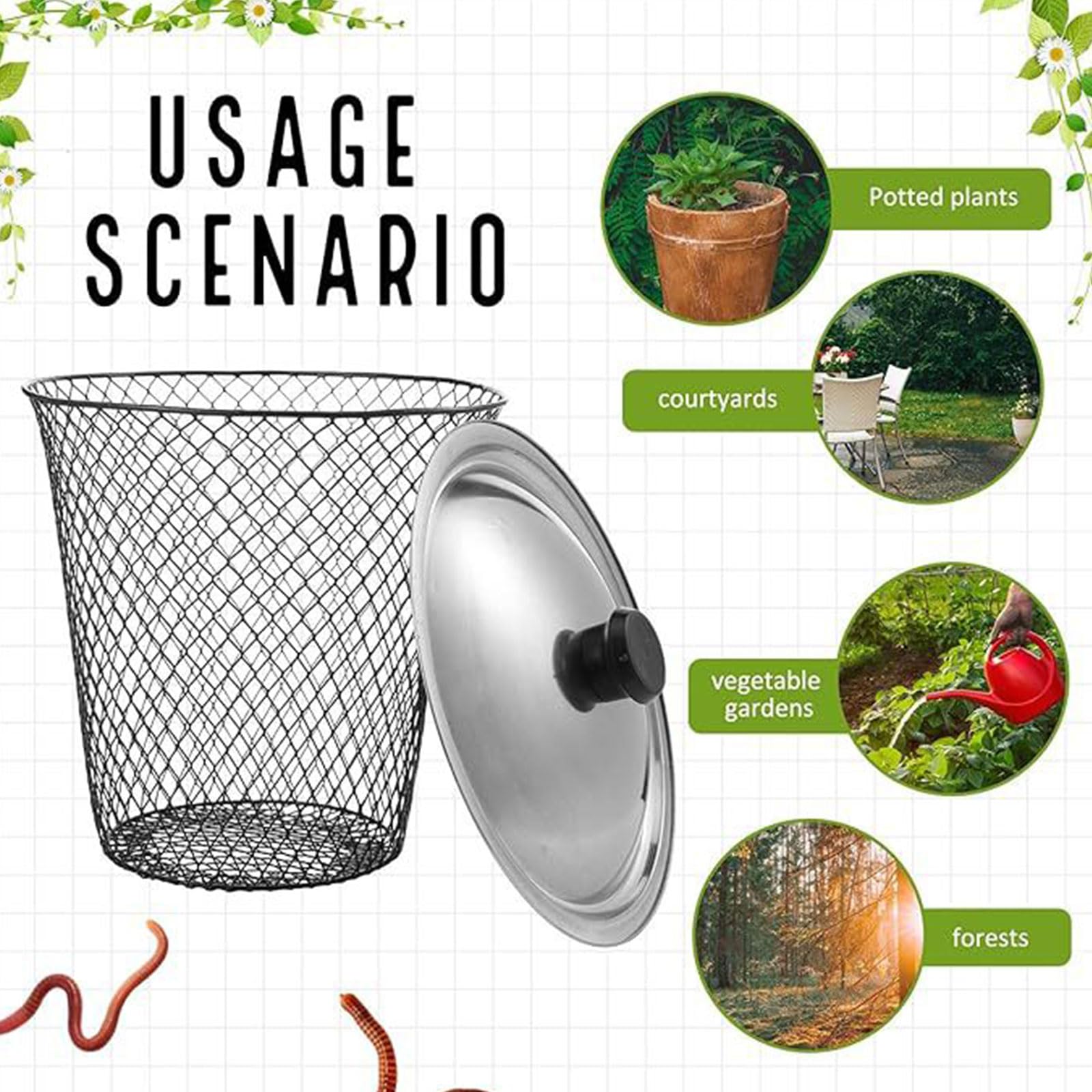 2 Cajas de compostaje de lombrices enterradas de Resistencia | Compostaje natural y mejora de la tierra elevada, producción de nutrientes orgánicos para crecimiento de plantas