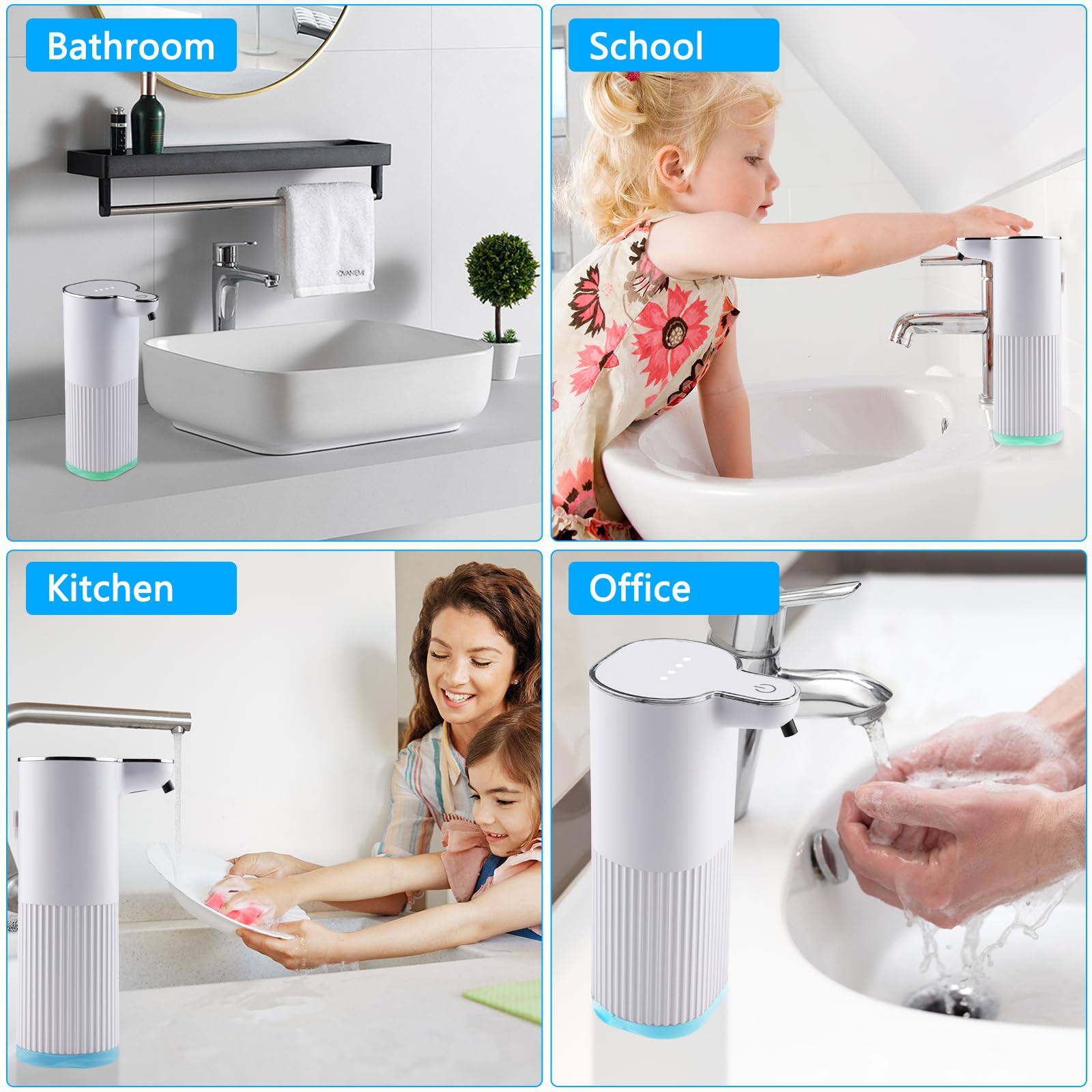 Dispenser Sapone Automatico Behire - Ricaricabile USB, 360 Ml, Con Sensore Di Movimento - Foto 10