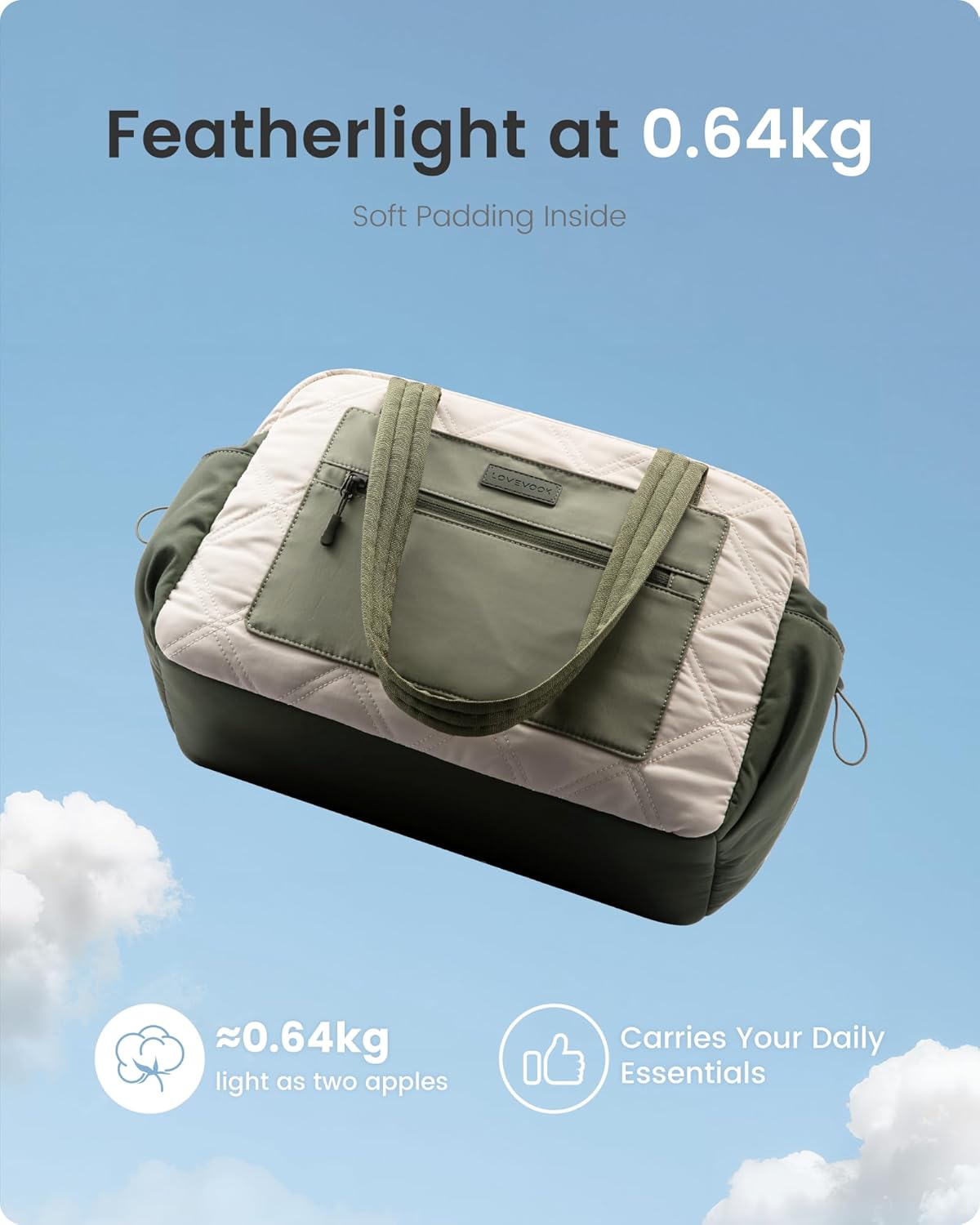 LOVEVOOK Gym Bag for Women, Lightweight Travel Duffle Bag with Wet Pocket, Personal Item Carry On Weekender Overnight Bags for Woman Gym, Yoga, Hospital, Weekend Trips - Image 5