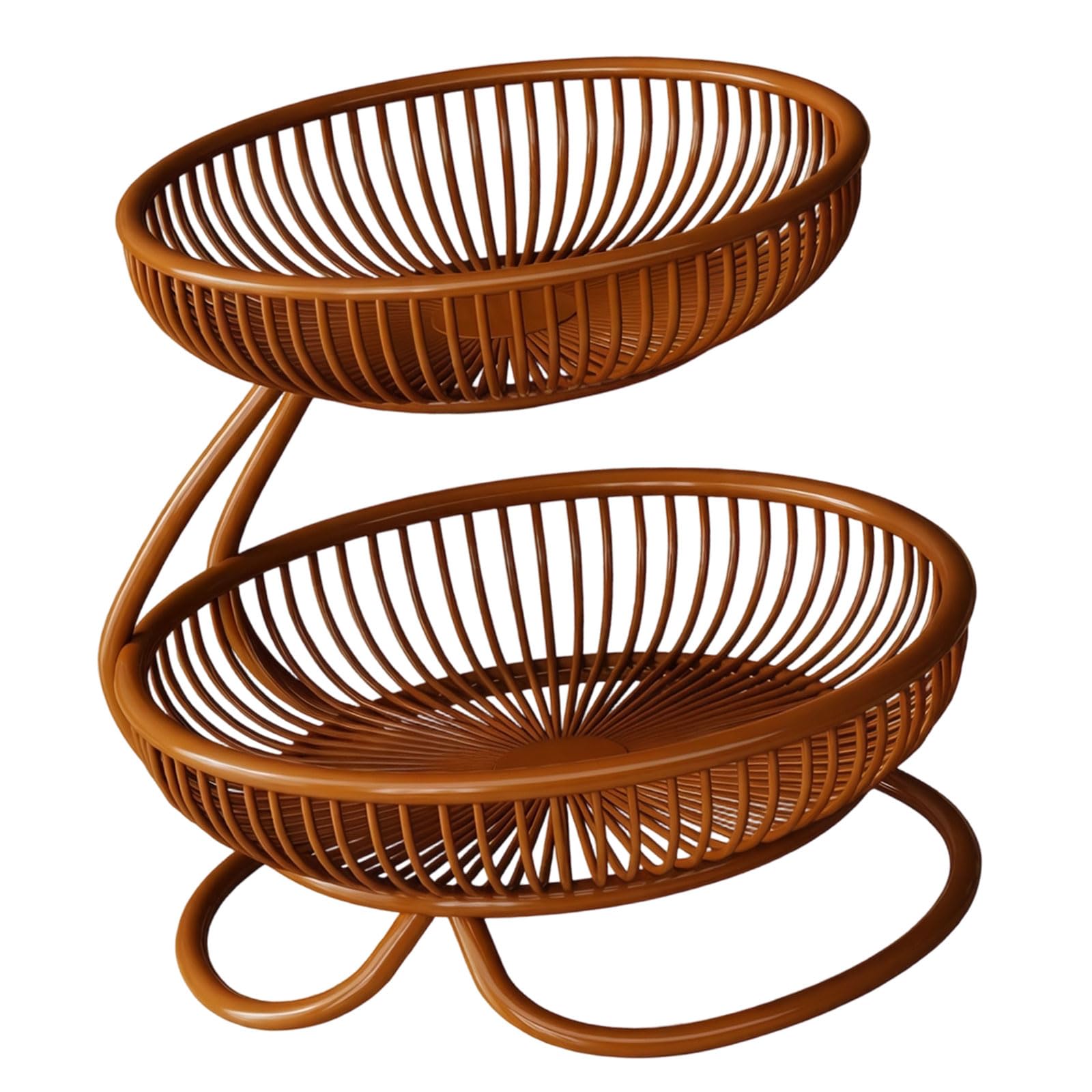 Kaeltsyn Kase Metal Fruit Display Rack Double Deck Storage Solution Iron Basket Ideal For Restaurants & Cafes Ventilated Storage