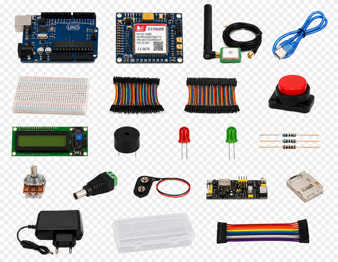 NE LAB Women Safety System Project Component Kit Using UNO R3 and SIM808 GSM+GPS | Emergency Button Alert with Real-Time Location Tracking, SMS and Call Notification Security Project-image-32