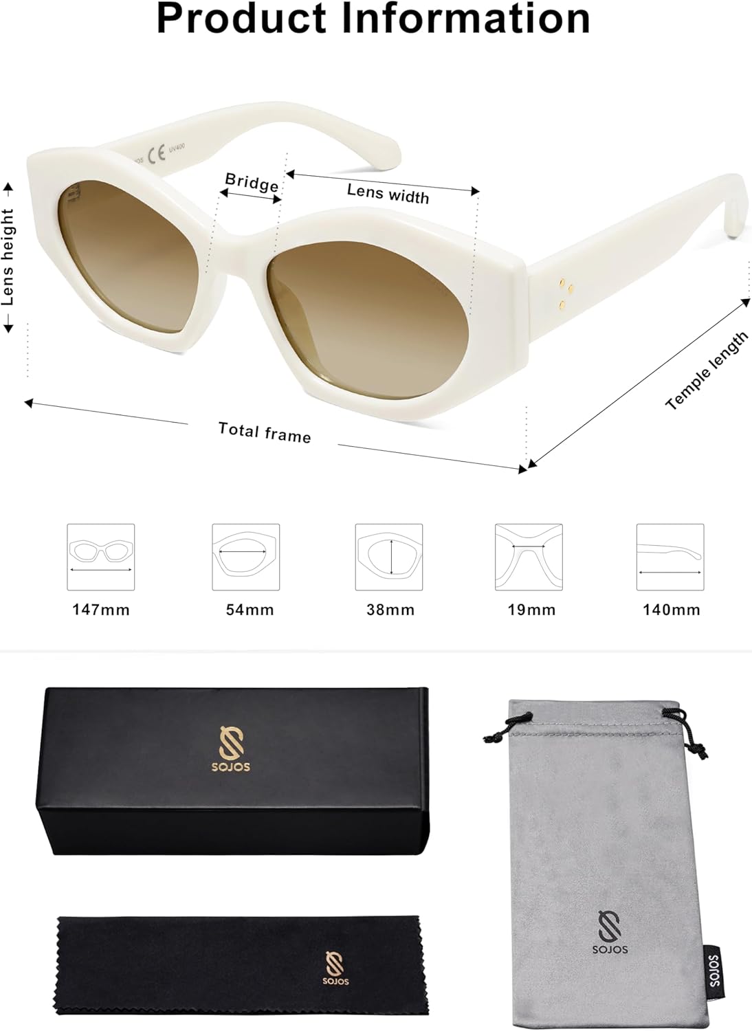 SOJOS Trendy Hexagonal Polarized Sunglasses for Womens Mens,Retro Polygon Shades Plastic Frame Sun Glasses SJ2307 - Image 5