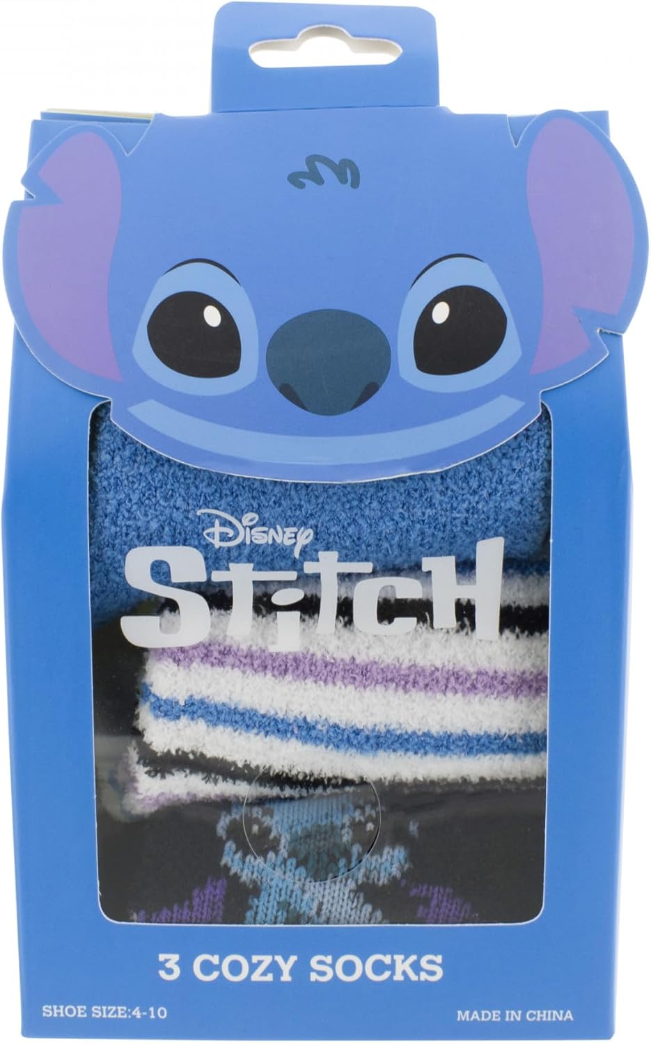 Centric Brands Lilo & Stitch Chillin Fuzzy Crew Socks 3-Pair Box Set - Image 3